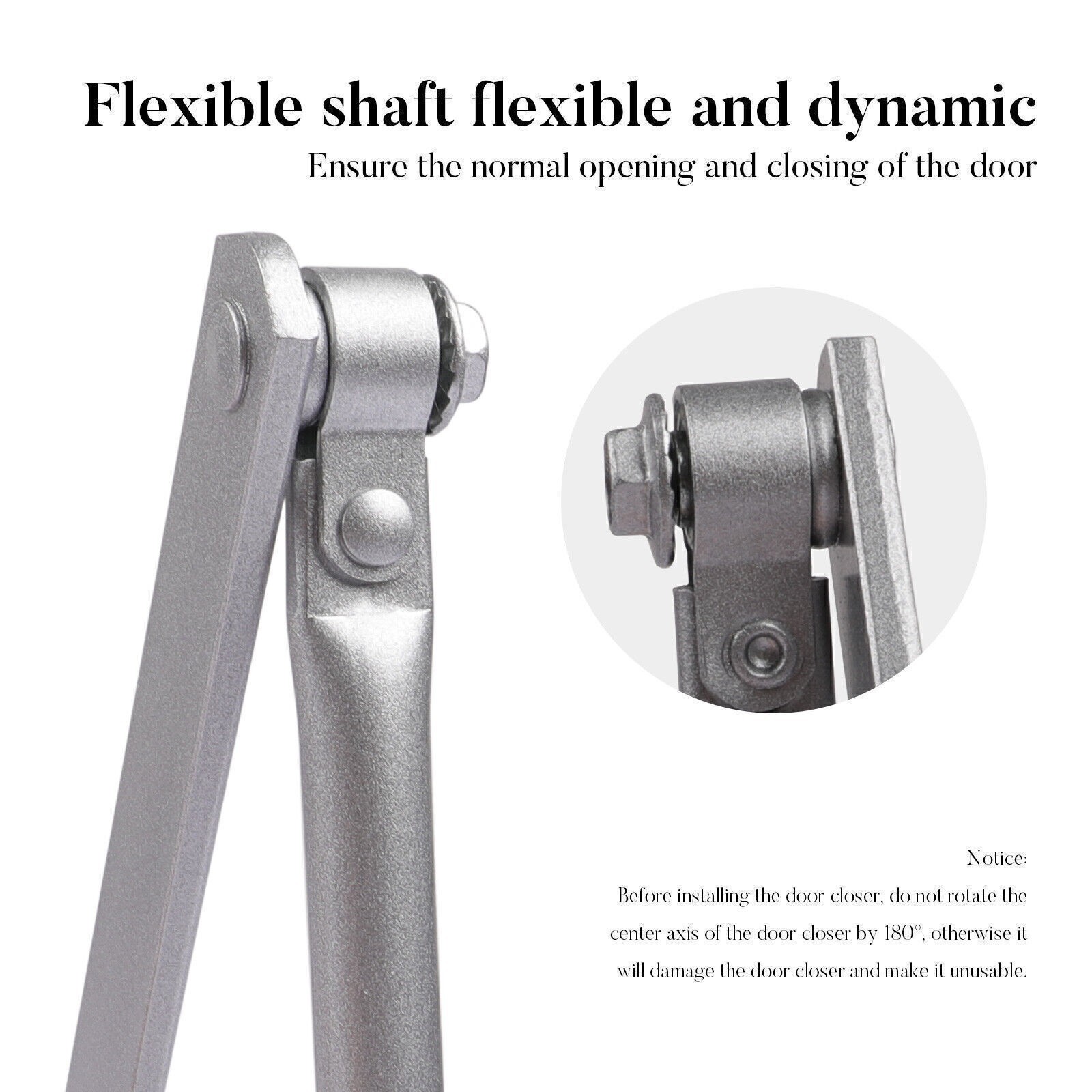 187lbs Commercial Door Closer Heavy Duty Residential Hydraulic Auto Silver