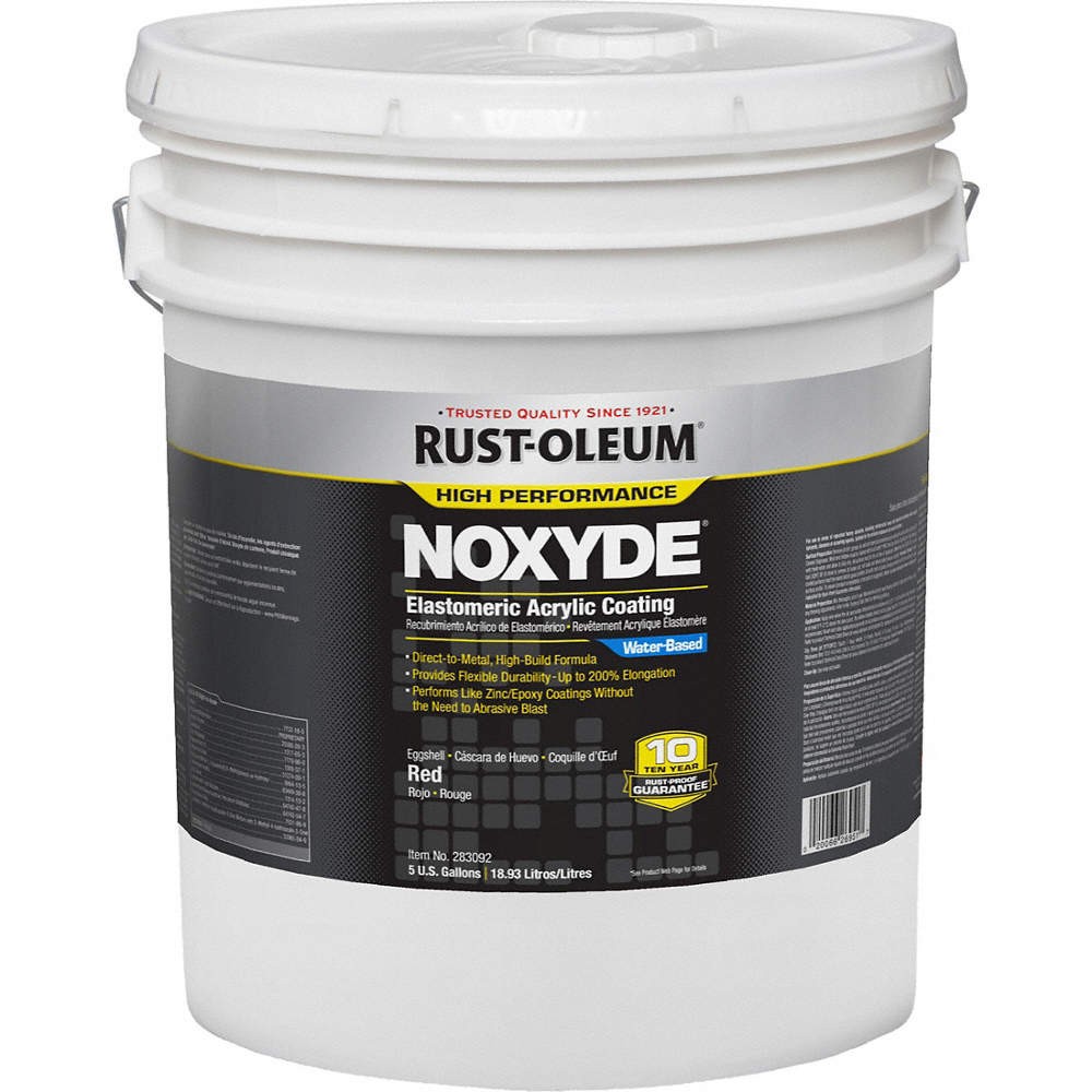RUST-OLEUM 283092 Elastomeric Acrylic,Red,5 gal 35YJ77