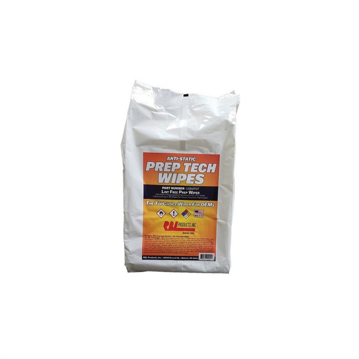 RBL.USB4PNT RBL Products USB4PNT Anti-Static Prep Tech Wipe, 11 x 15-1/2 in, Po