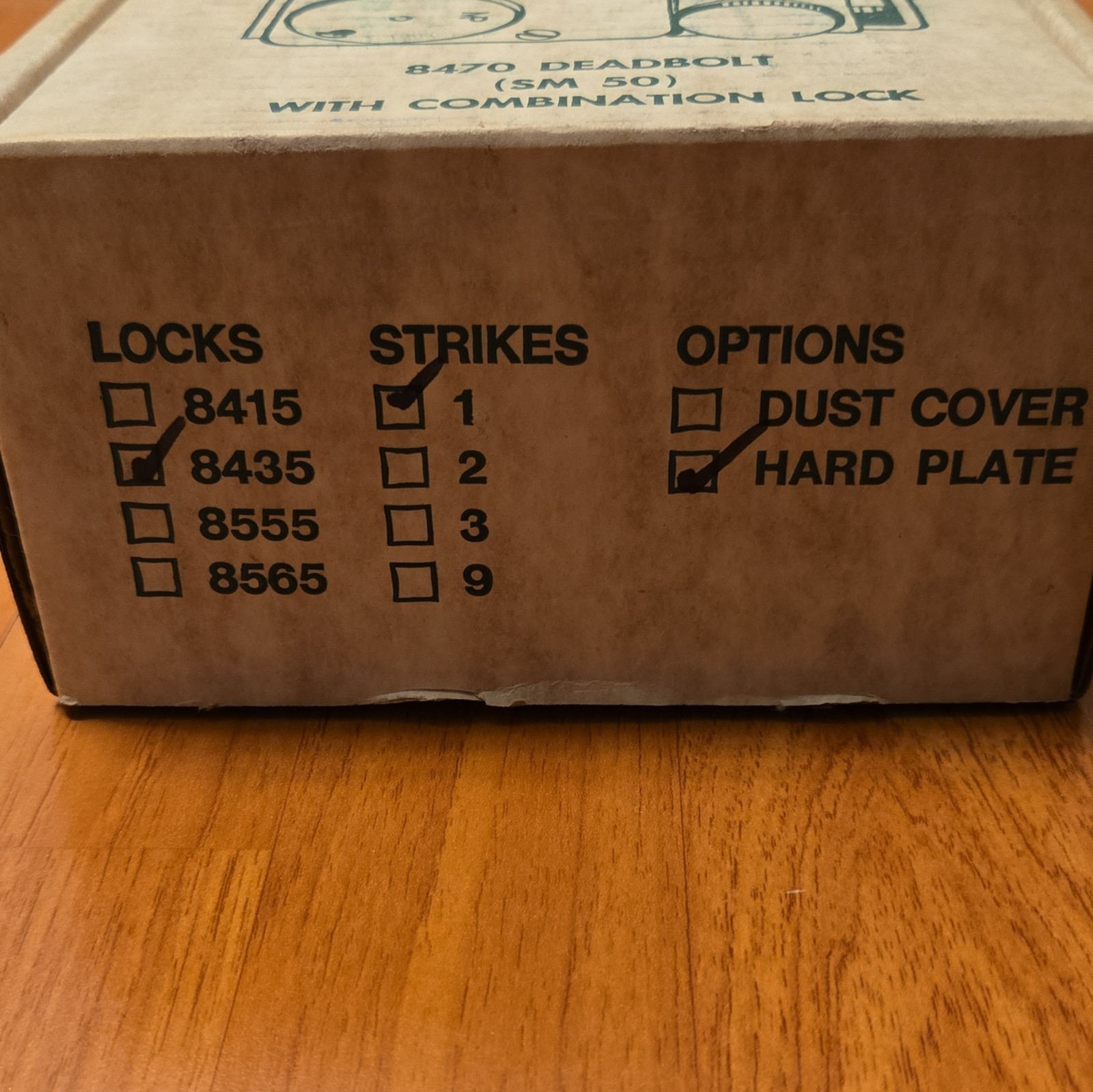 Sargent & Greenleaf 8470 Deadbolt Combo Lock Surface-Mount Hard Plate