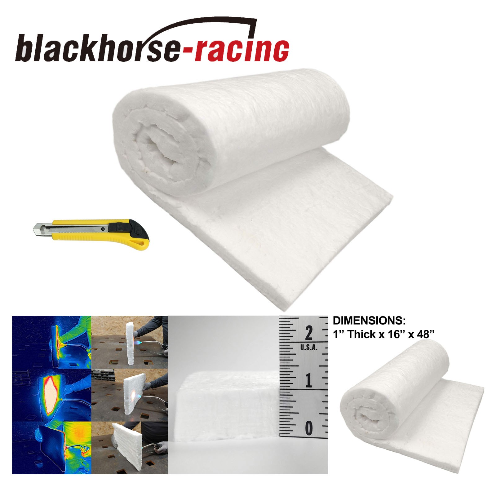 1″ x 16″ x 48″ Ceramic Fiber Fireproof Insulation Blanket For Multiple Uses
