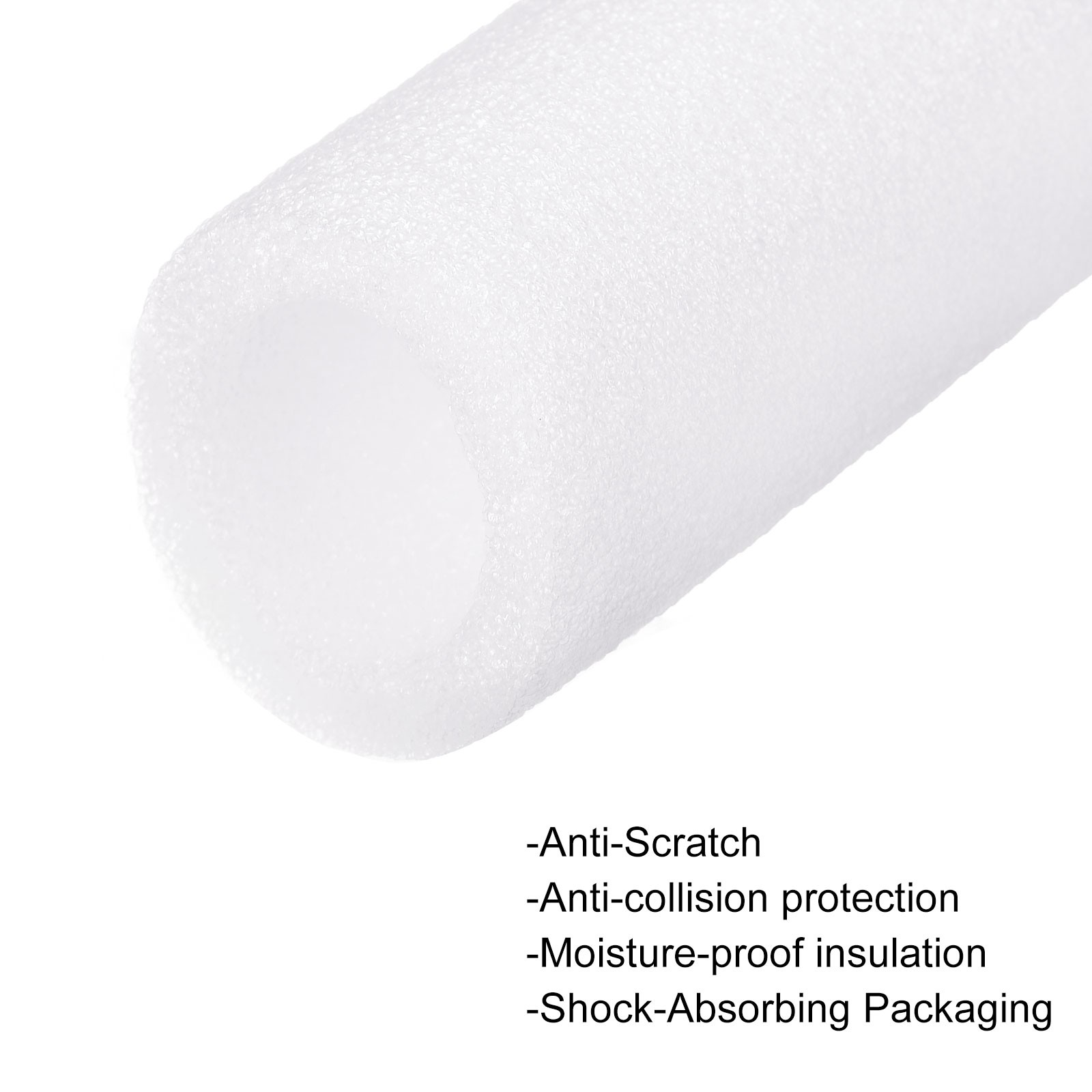 Pack of 2,Foam Tube Sponge Protective Sleeve Heat 20x30mm/0.8″ ID 1.2″ OD White