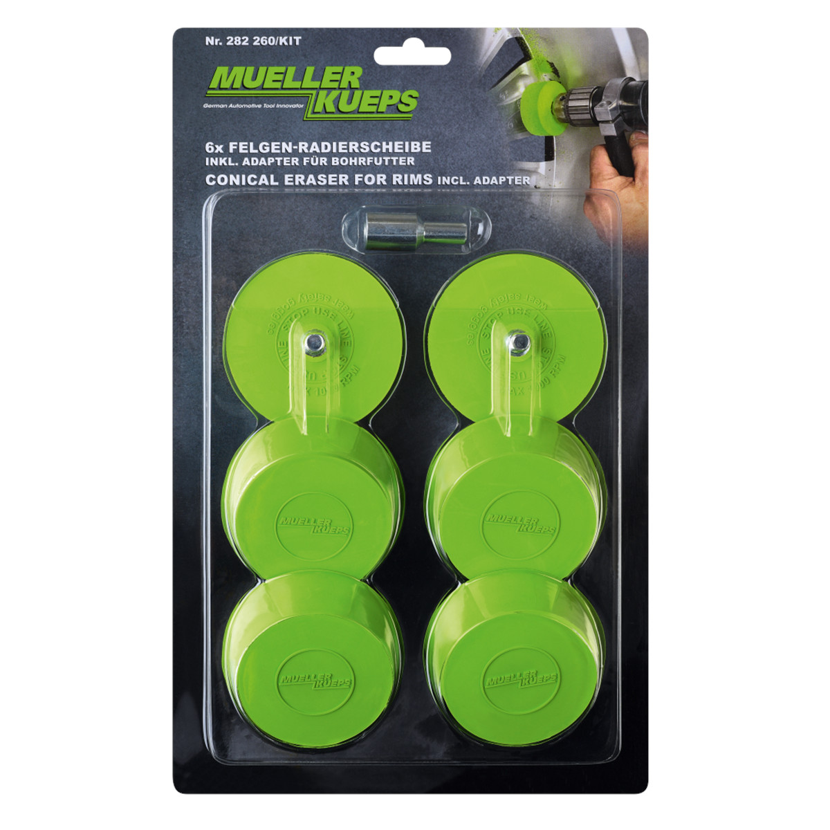 282 260/KITMueller – Kueps Conical Eraser for Rims incl. Adapter