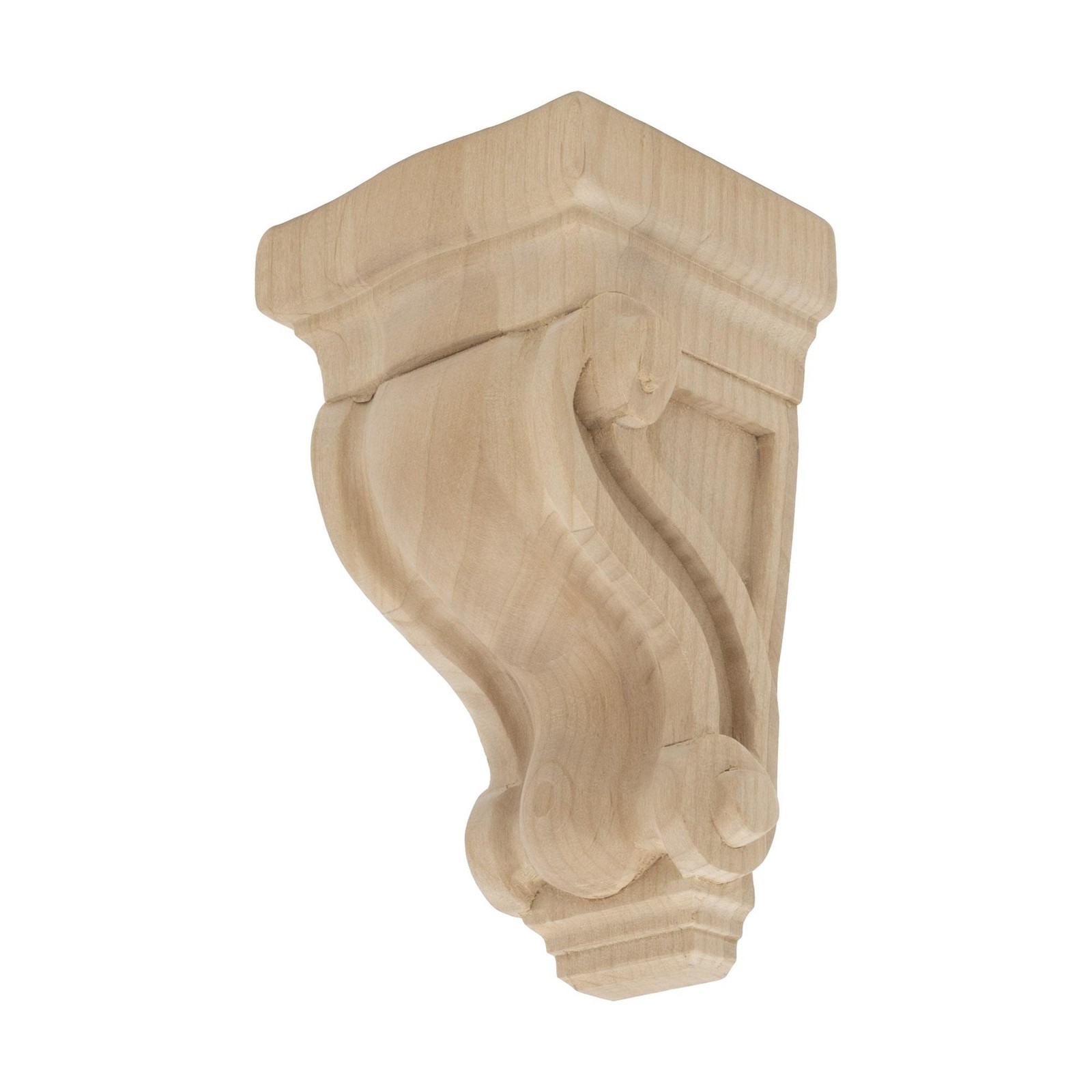 Outwater 4-3/4″ x 2-7/8″ x 2-5/8″ Unfinished Alder Classic Wood Corbel