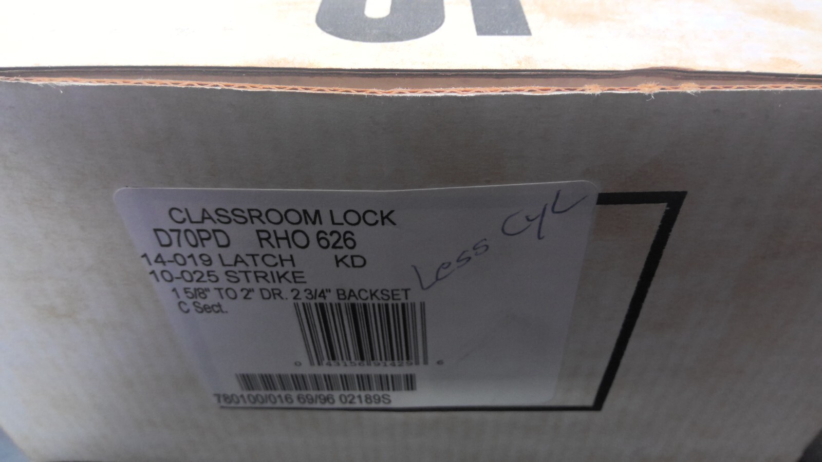 Schlage Classroom Lock D70PD RHO 626