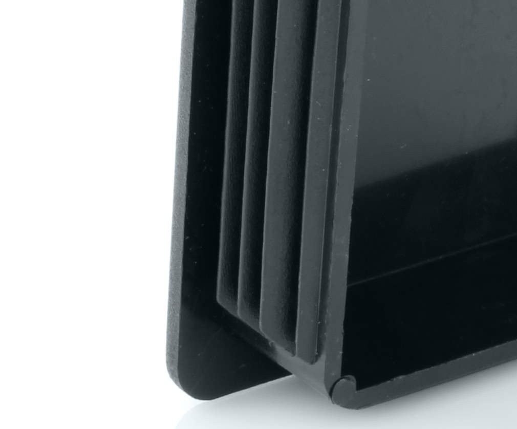 10x Rectangular Tube Lamellar Plug 15×30 mm Anthracite End Caps