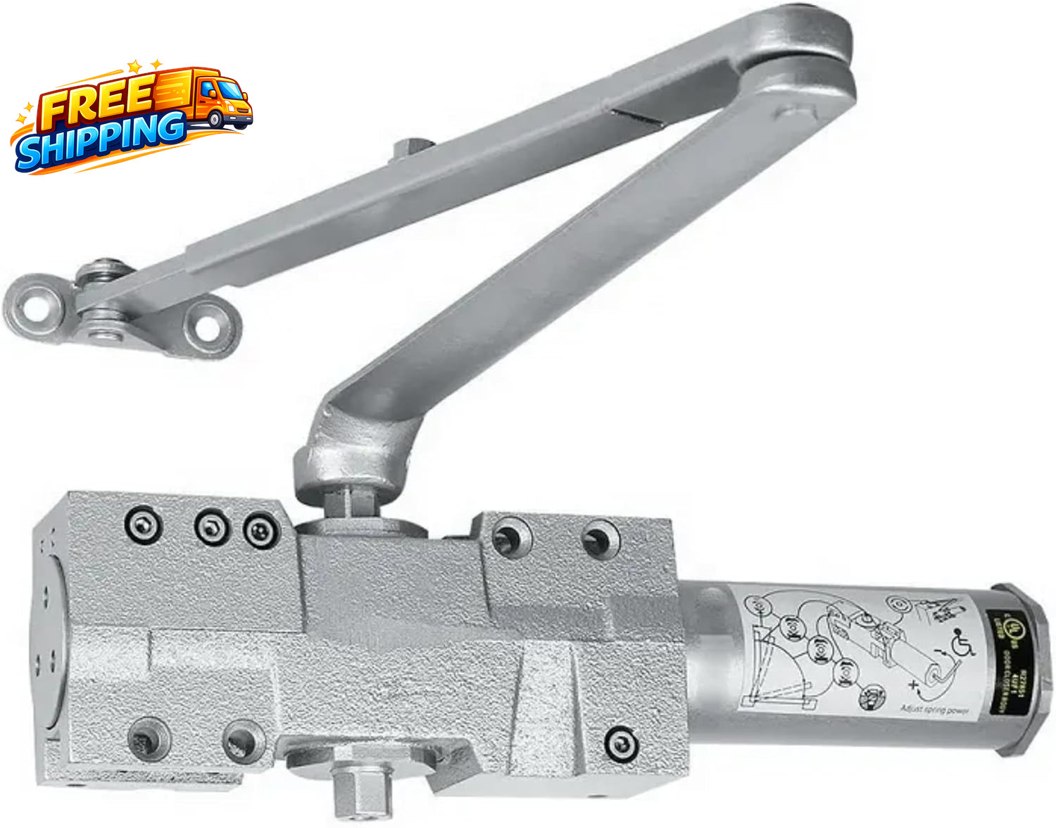 4041 Heavy Duty Automatic Door Closer Adjustable for Doors 40-330Lbs