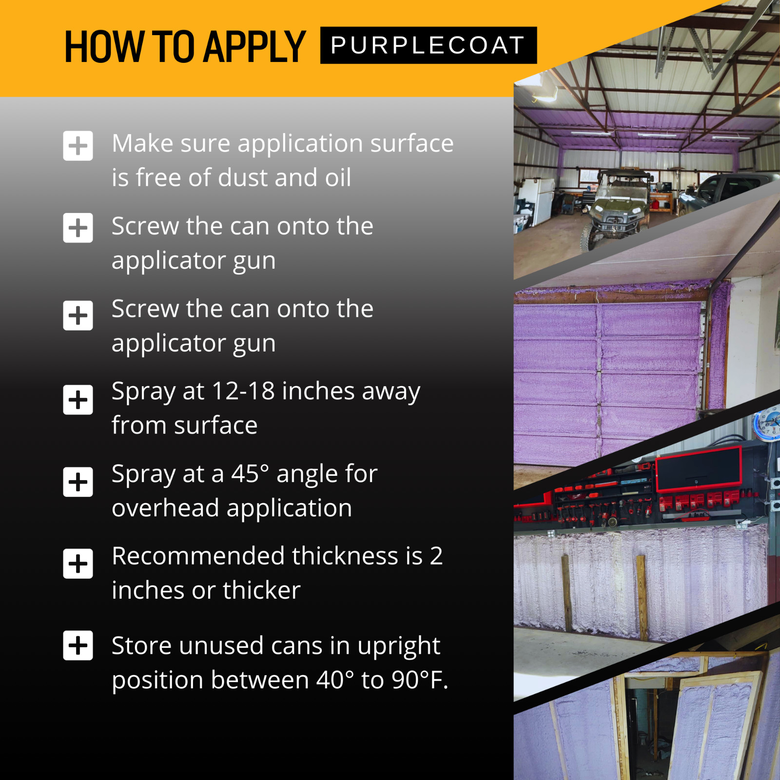 Vega Bond Purplecoat Closed Cell Insulation Spray Foam 12pack Gun&Cleaner 240SF