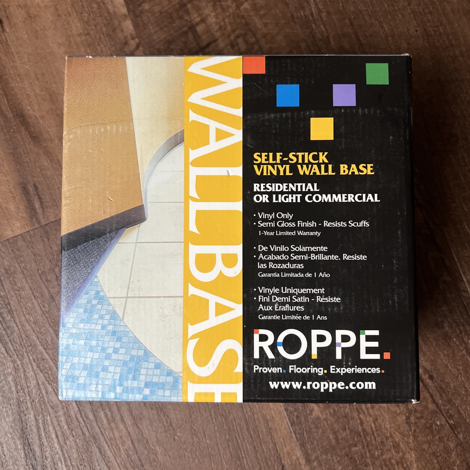 NEW Roppe 4 In. x 20 Ft. Roll Almond Vinyl Self-Stick Wall Cove Base HC40C53S184