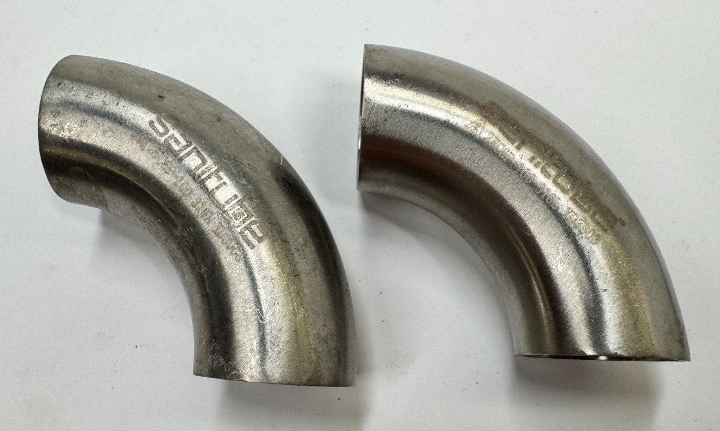 (2) SANITUBE 2WC6P-100 1″ 90-Elbow 316 Stainless Steel Tubing Fitting