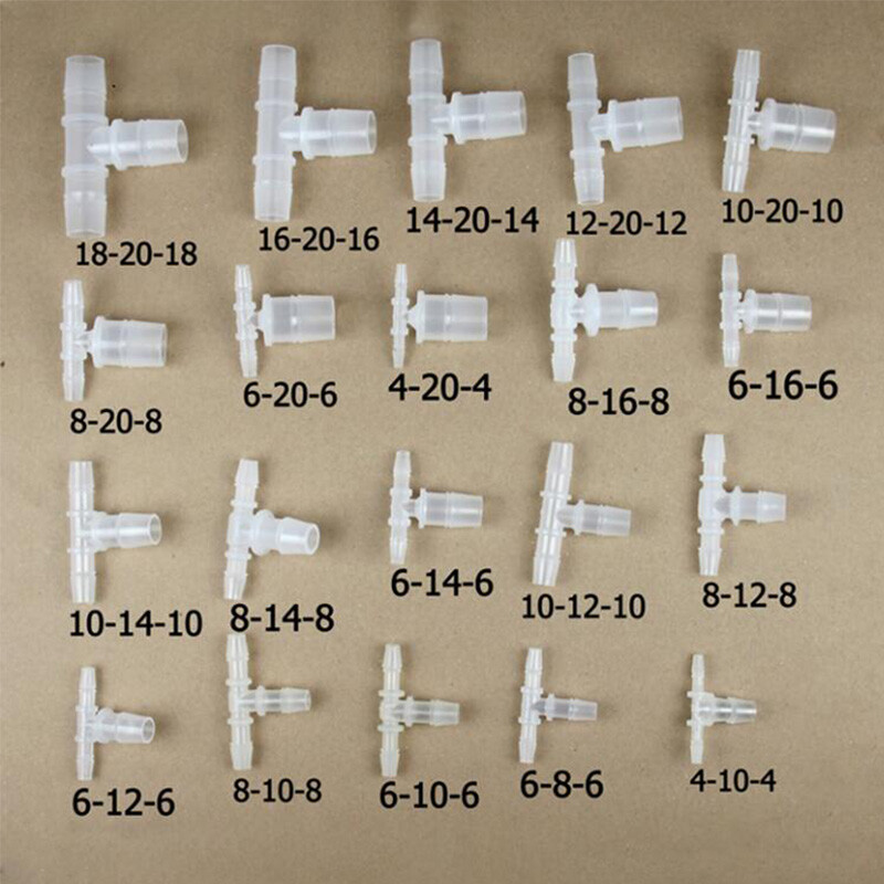 Plastic Hose Joiner Tee Plastic T-Piece Reducer Connector Pipe Air Fuel Water