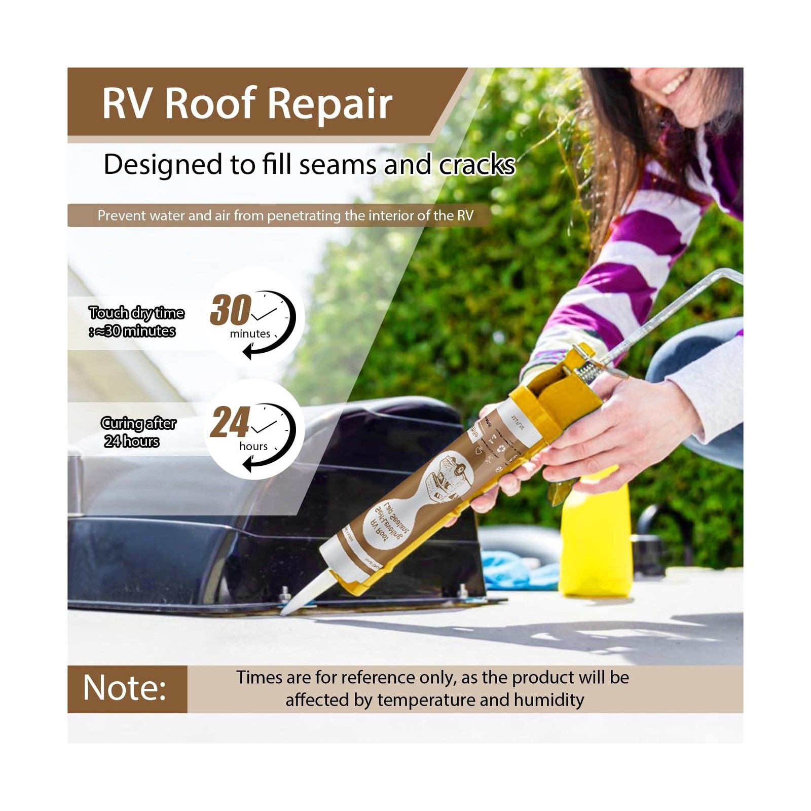 RV Silicone Sealant Self-Leveling, 8 Pack RV Roof Sealant White, Camper roof …