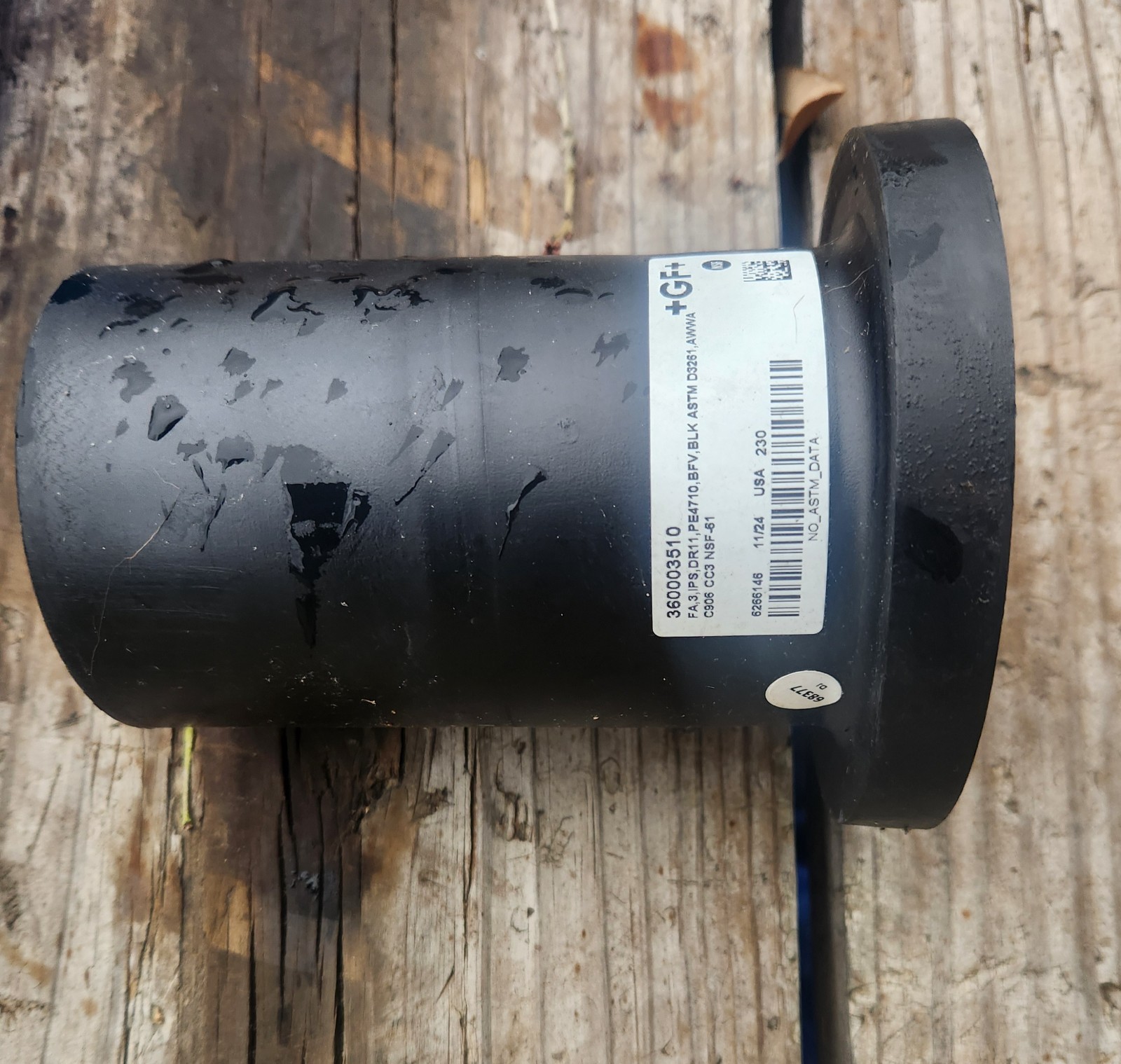 FOUR PACK HDPE POLY 3 IN BUTT FUSION FLANGE ADAPTERS SDR11 BLACK