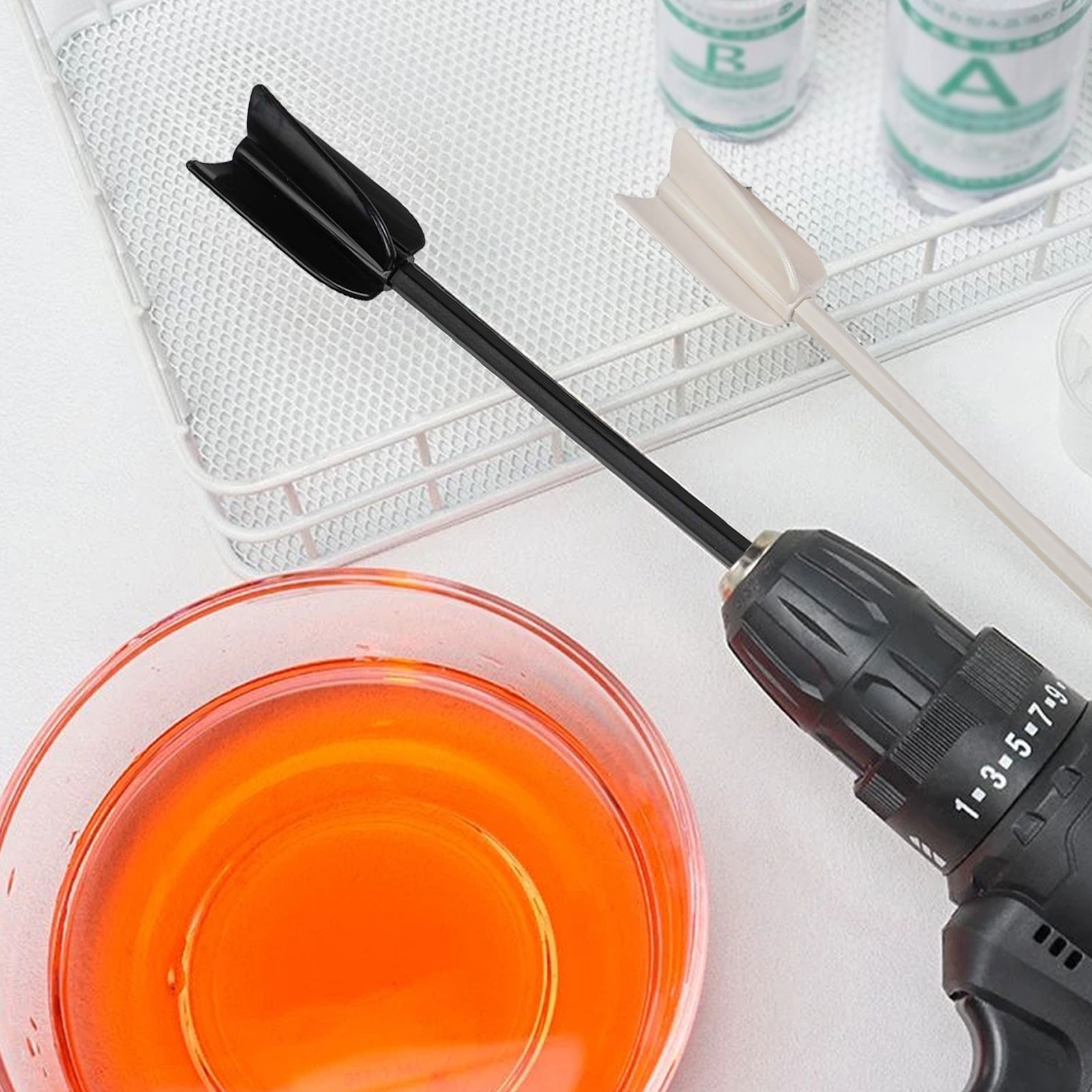 6PCS Mixer Attachment Drill For Resin,Epoxy Mixer Mixing Rod Drill Whisk Stirrer