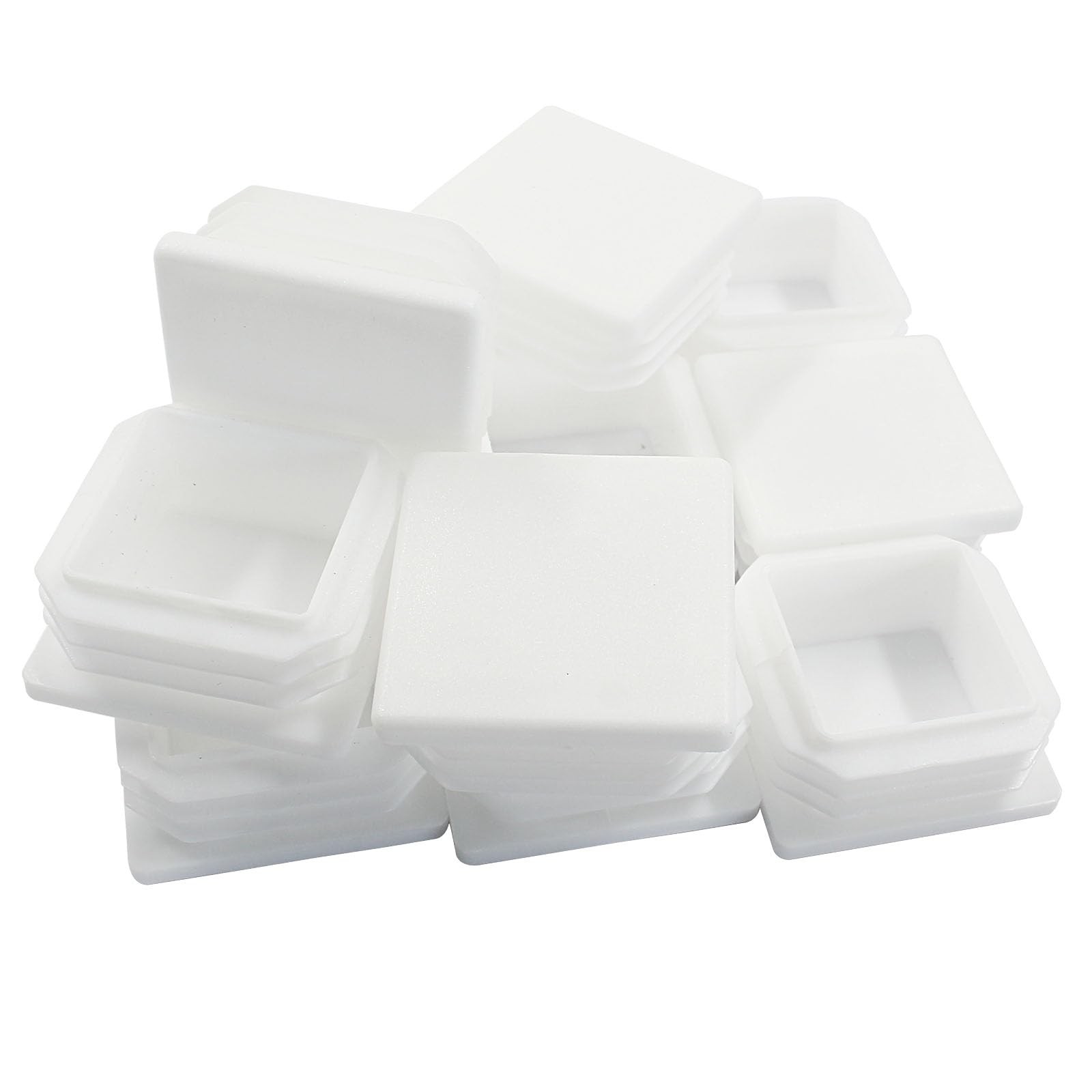 Hordion 12 Pcs 1 1/2″ Square Plastic Plugs, White Tubing End Cap 1-1/2 Inch