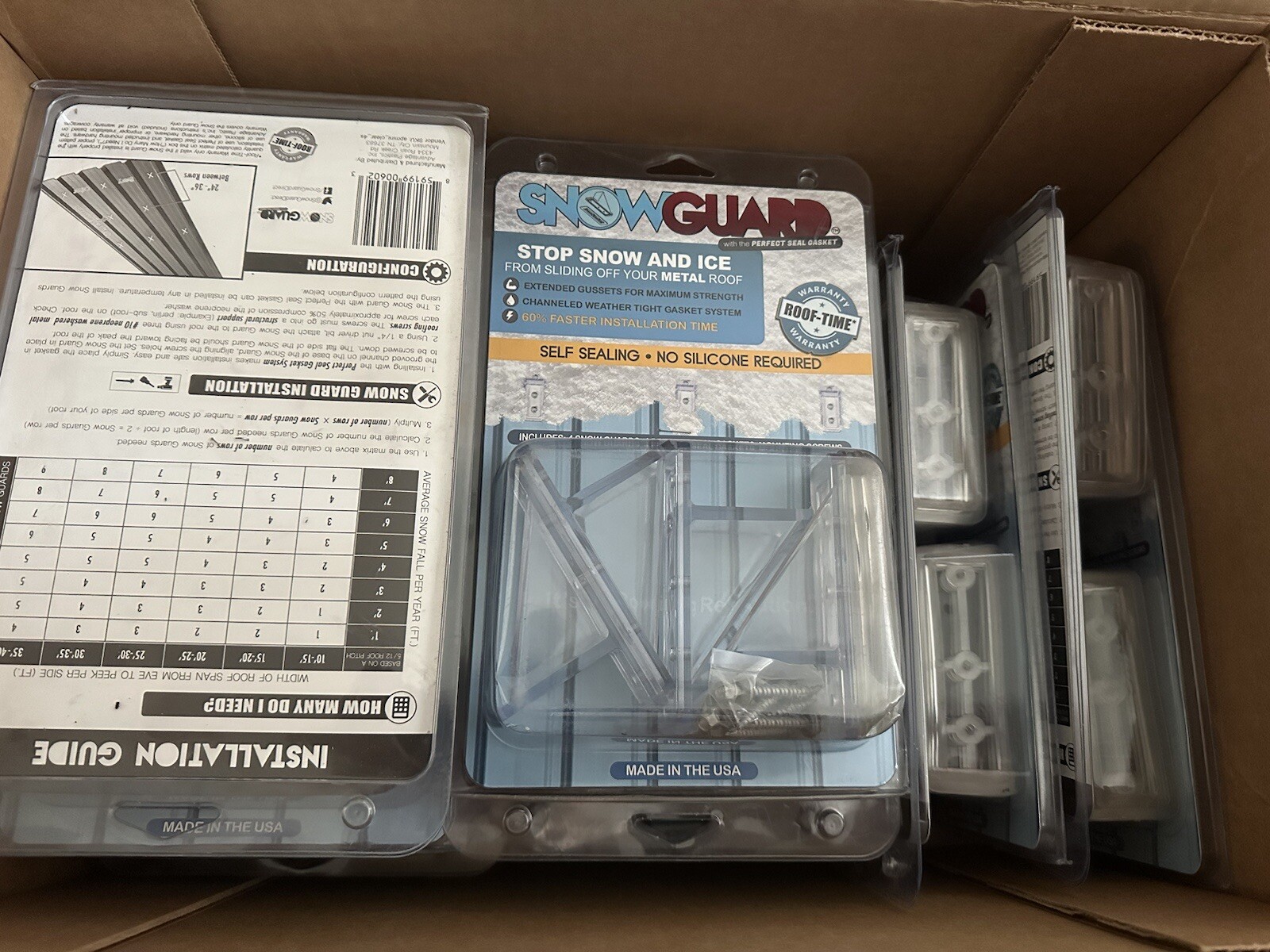 76 Pc SnowGuard Stop Snow & Ice From Sliding Off Your Roof (Self Sealing) 4 X 19
