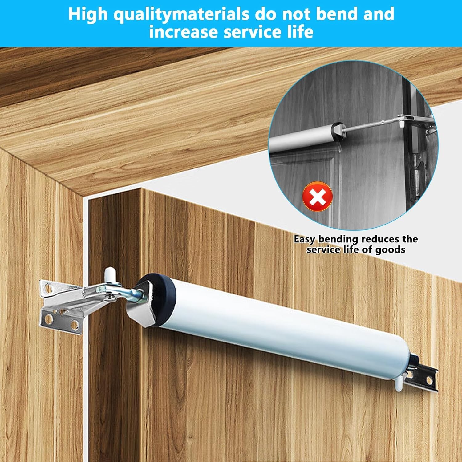 Pneumatic Screen & Storm Door Closer Kit Adjustable Heavy Duty Hardware White