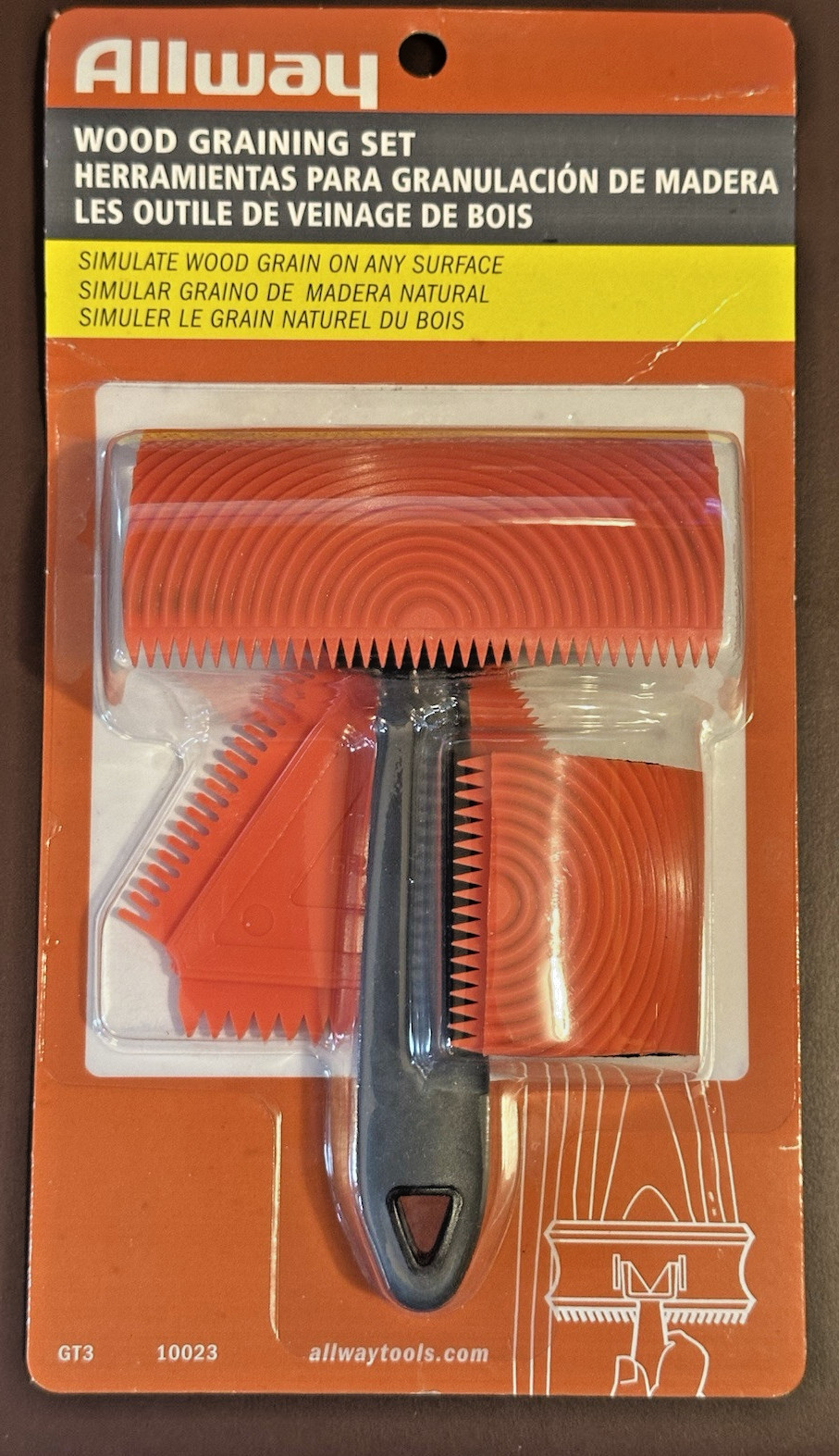 Allway GT3 Graining Tool Set Triangle Graining Comb 3Pc, NEW, never opened