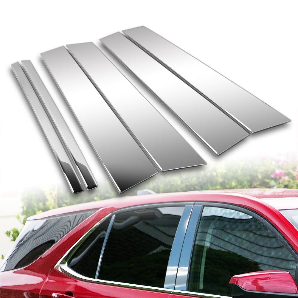 Chrome Stainless Steel Window Pillar Trim Kit 6PCS Chevroler Equinox 2018-2024