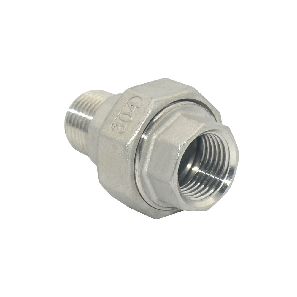 1/2″ in NPT Female to Male Malleable Straight Union Coupling Pipe Fitting SS 304