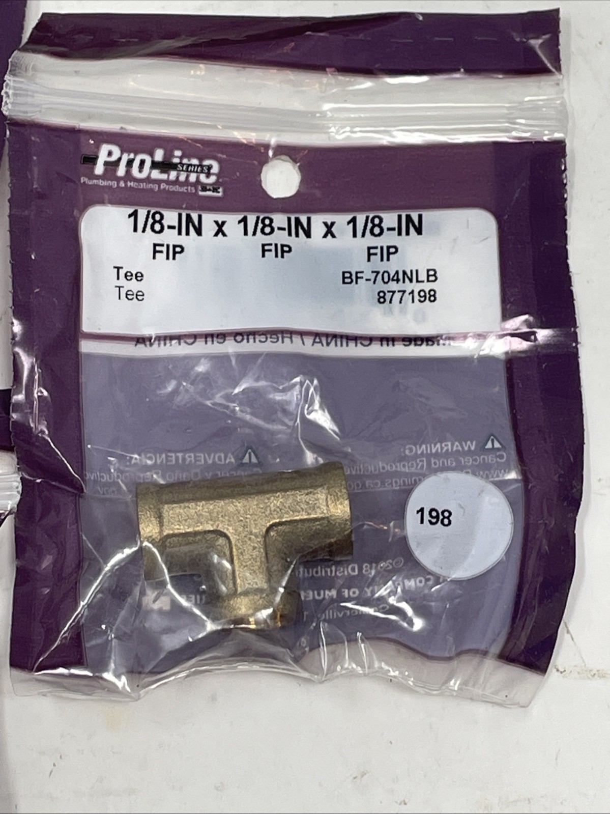 Lot of 7 Proline Brass Pipe Tee 1/8″ x 1/8″ x 1/8″ BF 704NLB 877198