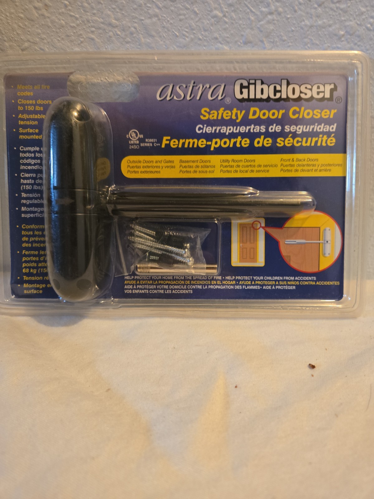 Astra Gibcloser Safety Door Closer KC10HD BLACK BRAND NEW M3