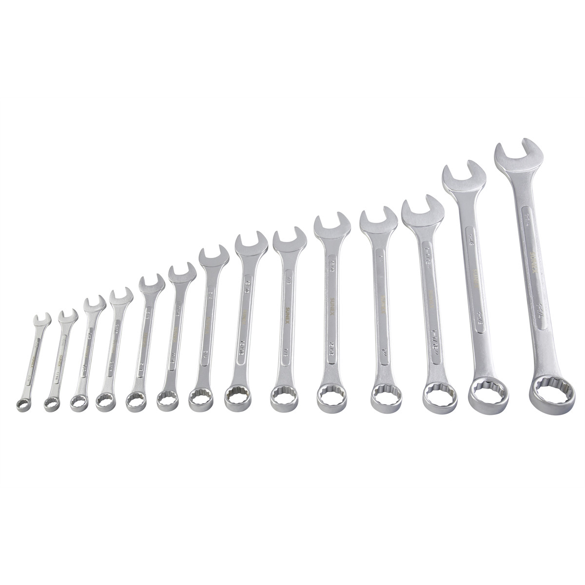 9714ASUNEX 14 Piece SAE Raised Panel Combination Wrench Set