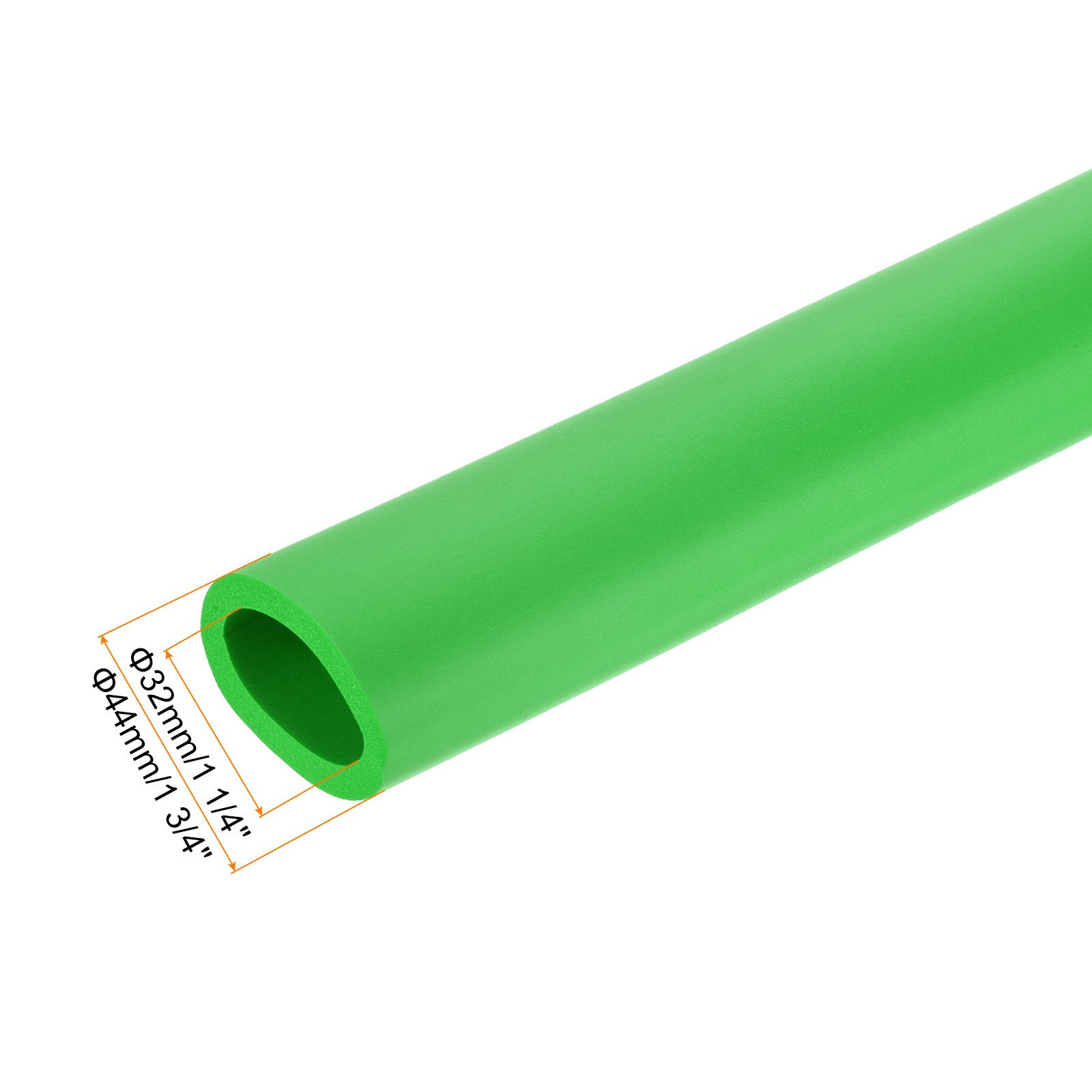 2pcs 0.3 Meter/1ft Pipe Insulation Tube 32mm ID 44mm OD Foam Tubing, Green