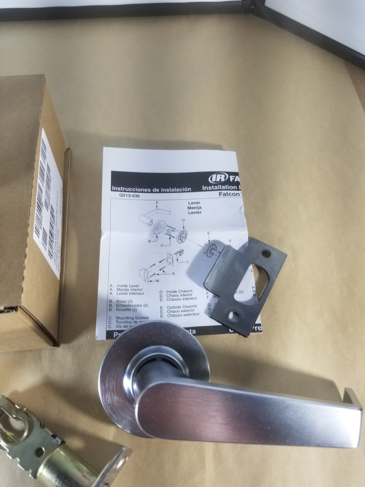 Falcon Y581BD Dane 626 Storeroom Lock Satin Chrome Without Core Commercial