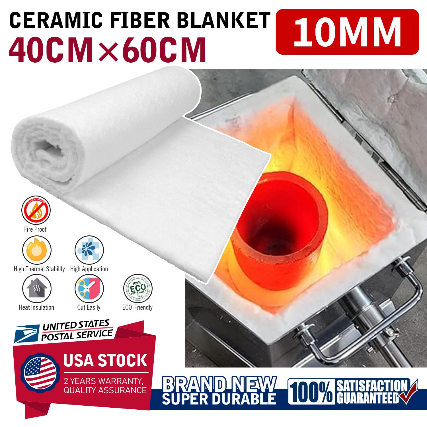 Ceramic Fiber Insulation 24″×16″ Insulation Blanket for Pellet Stove, Fireplace