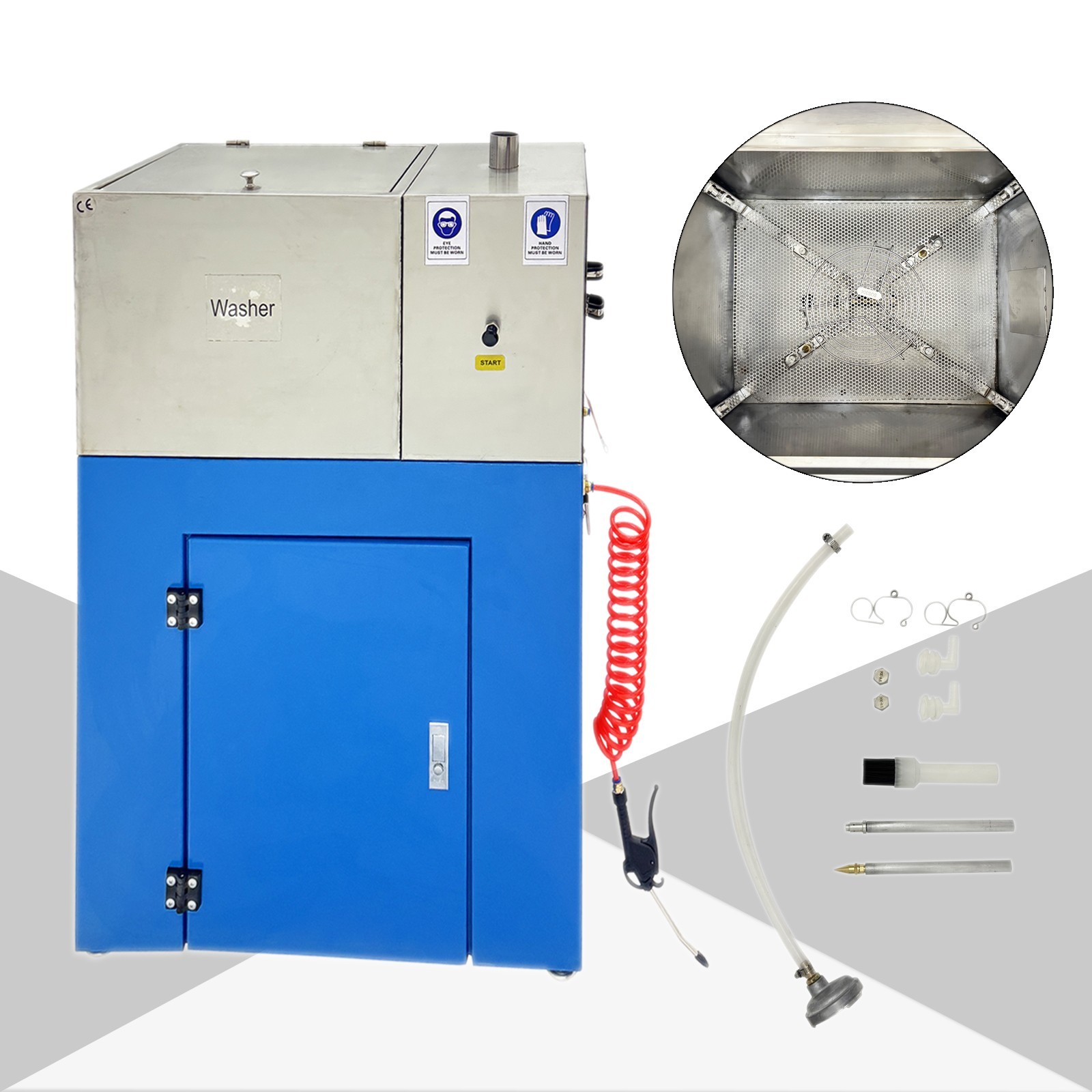 Pneumatic Spray Gun Cleaning Machine 17.25*13.5*14.25” Wash Tank Auto/ Manual