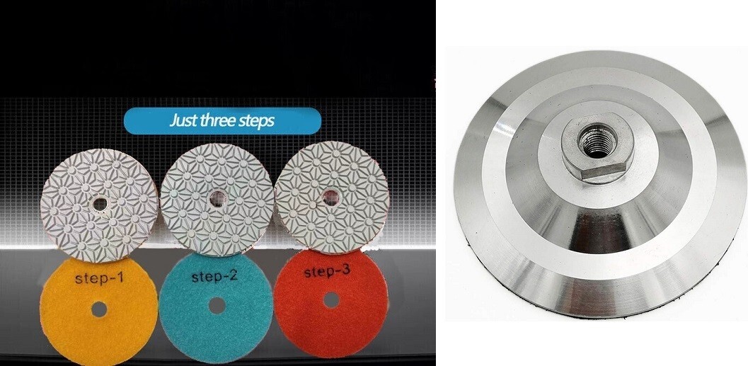 4″ diamond polishing pad 3 Step 4 granite marble sandstone wet polisher grinder