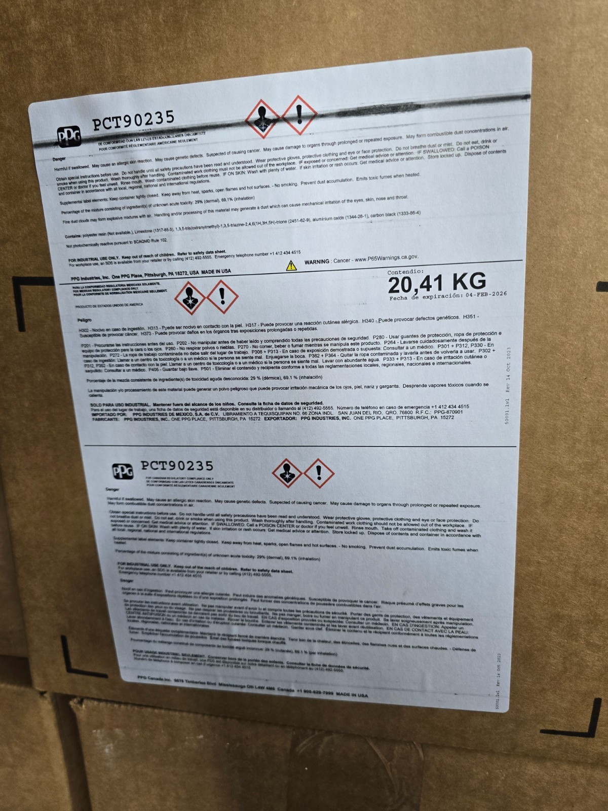 PPG Black Polyester Powder Coating PCT90235 (20 lb Box) FREE SHIPPING
