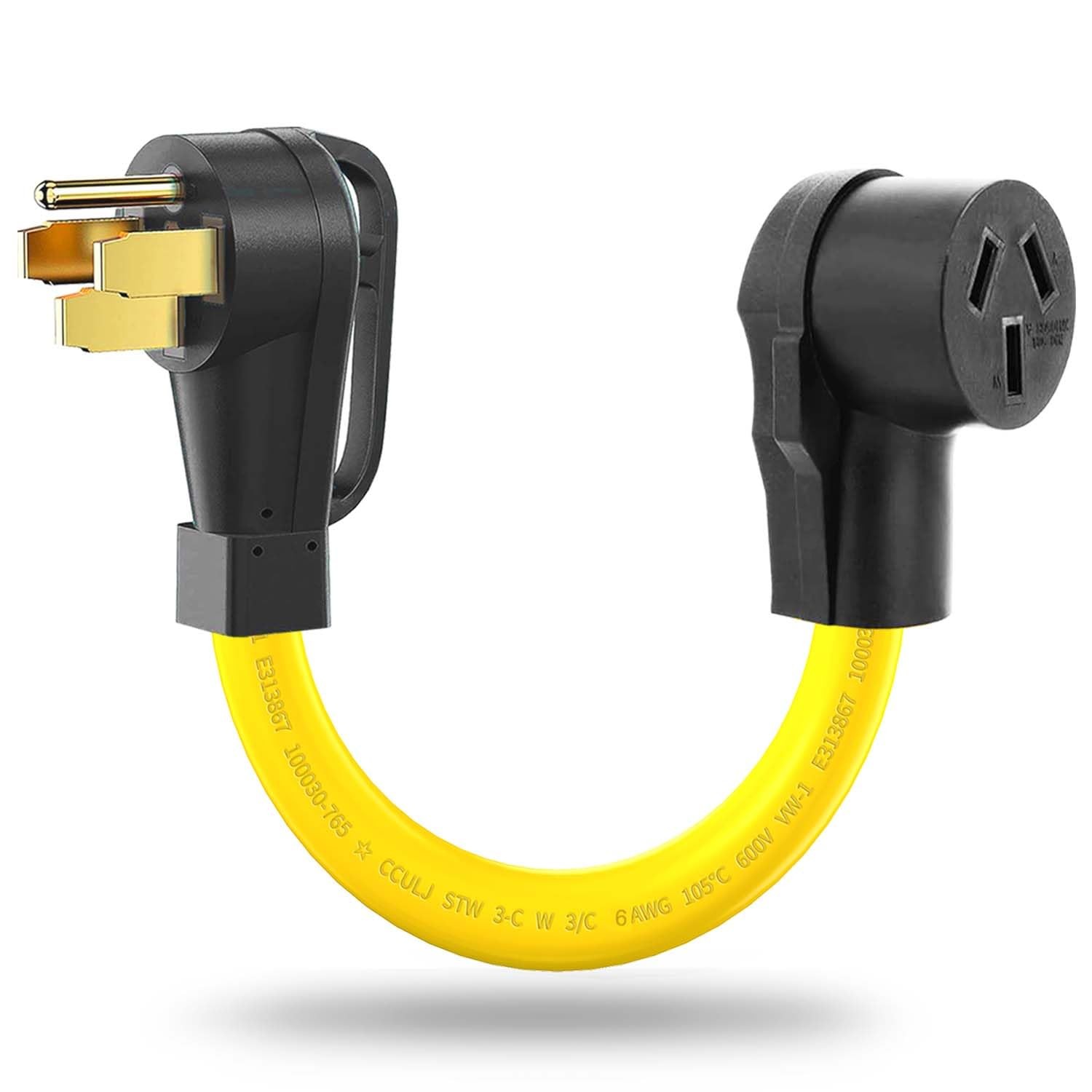 LAVANDINO 4 Prong to 3 Stove Plug Adapter 220V, 14-50P/10-50R, Yellow