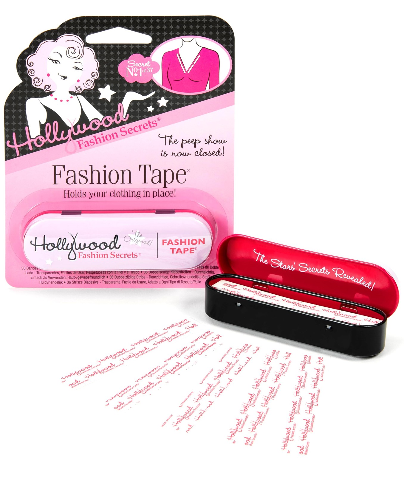 Hollywood Fashion Secrets Fashion Tape Double Sided Body Tape 36 Strips Tin
