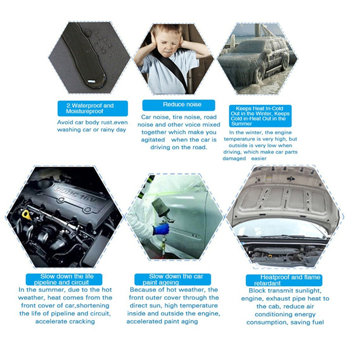 Self-adhesive Fireproof Sound Deadener Heat Insulation Mat For Car Hood Engine
