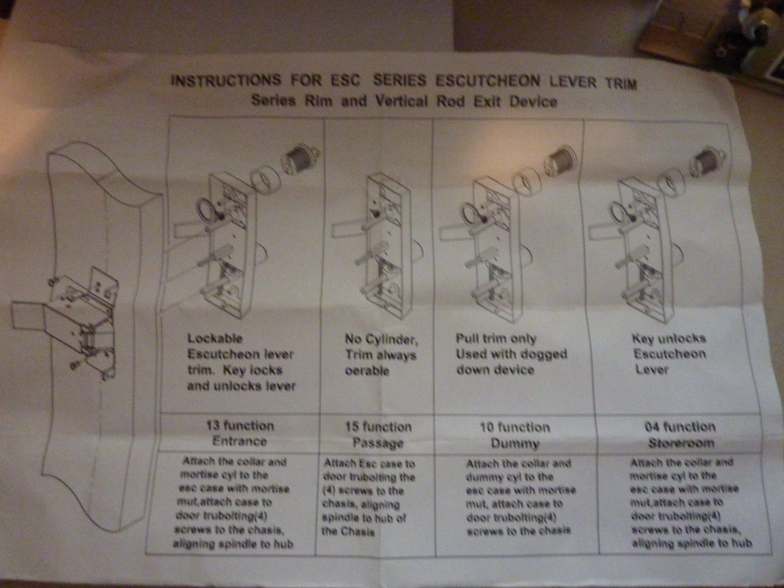 Tell Manufacturing ESC875 Escutcheon Lever Trim