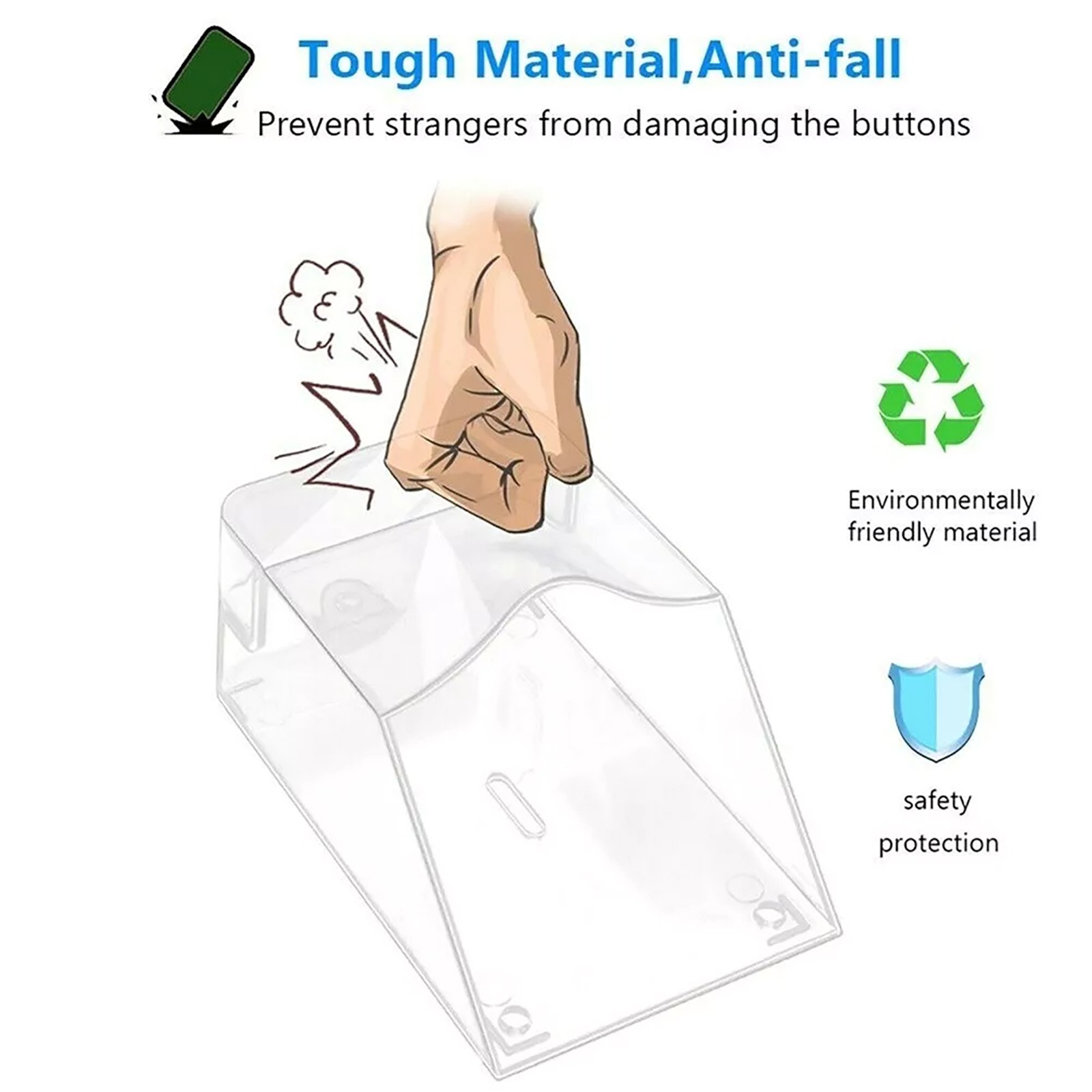 Durable Doorbell Button Waterproof Cover Transparent Shell Tool Part Accessories