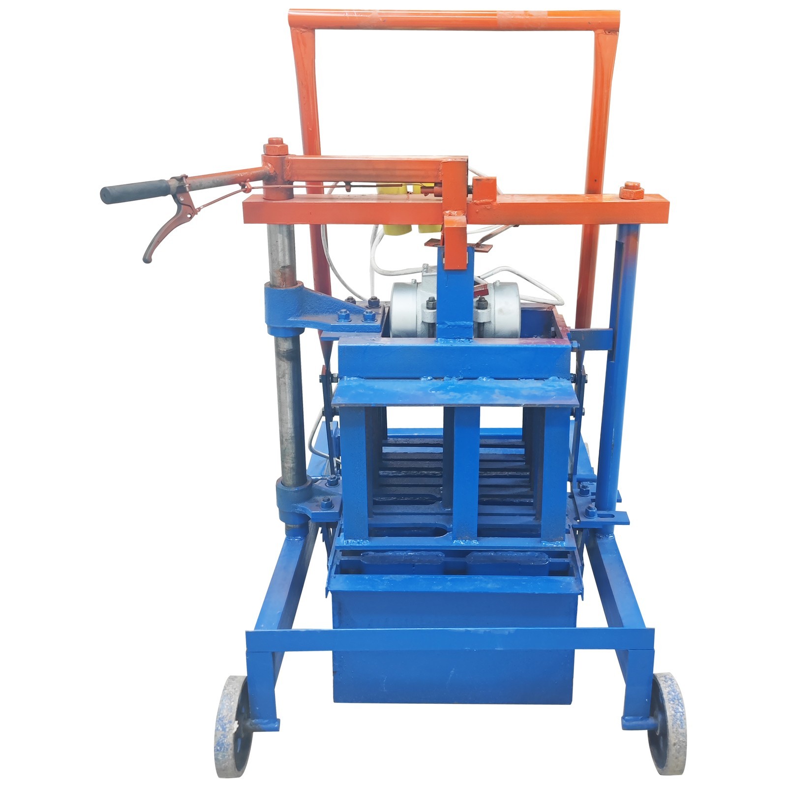 Hand-propelled Hollow Soil Block Brick Molding Machine 220V 4 Bricks/Time 550W*2