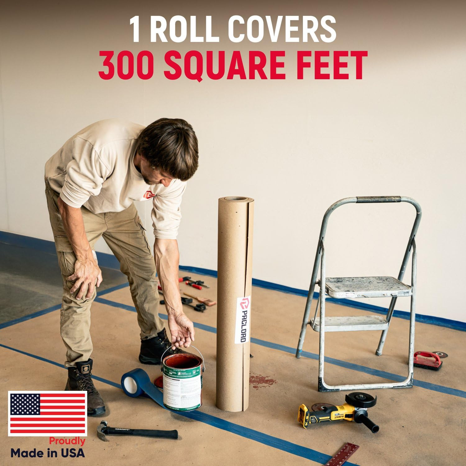 Heavy-Duty Floor Protection Paper Roll 36” x 100’ – 3.5X Stronger, 300 Sq Ft