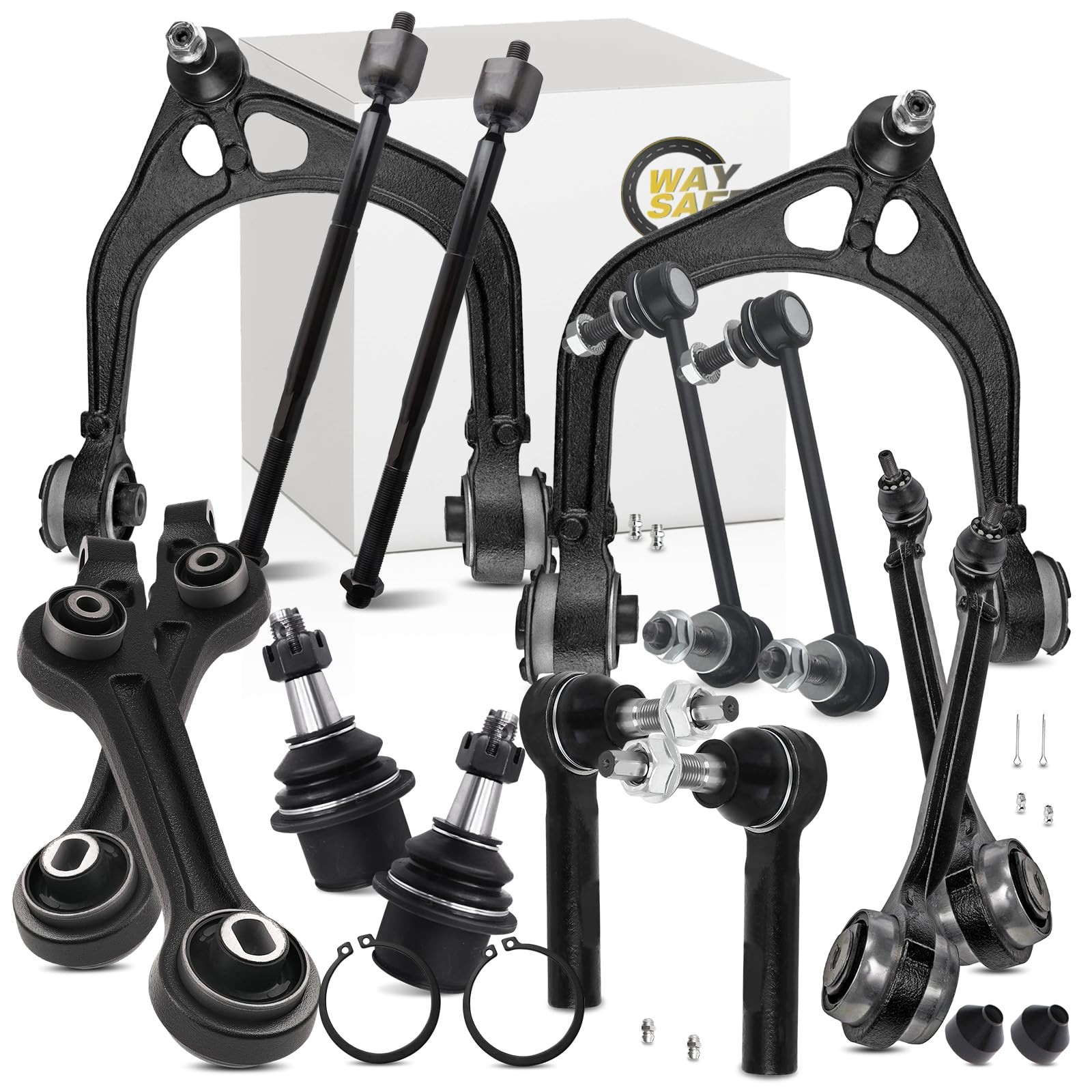 Front Control Arm Kit w/ Ball Joint Tie Rod Sway Bar Link for 11-17 300 Charger