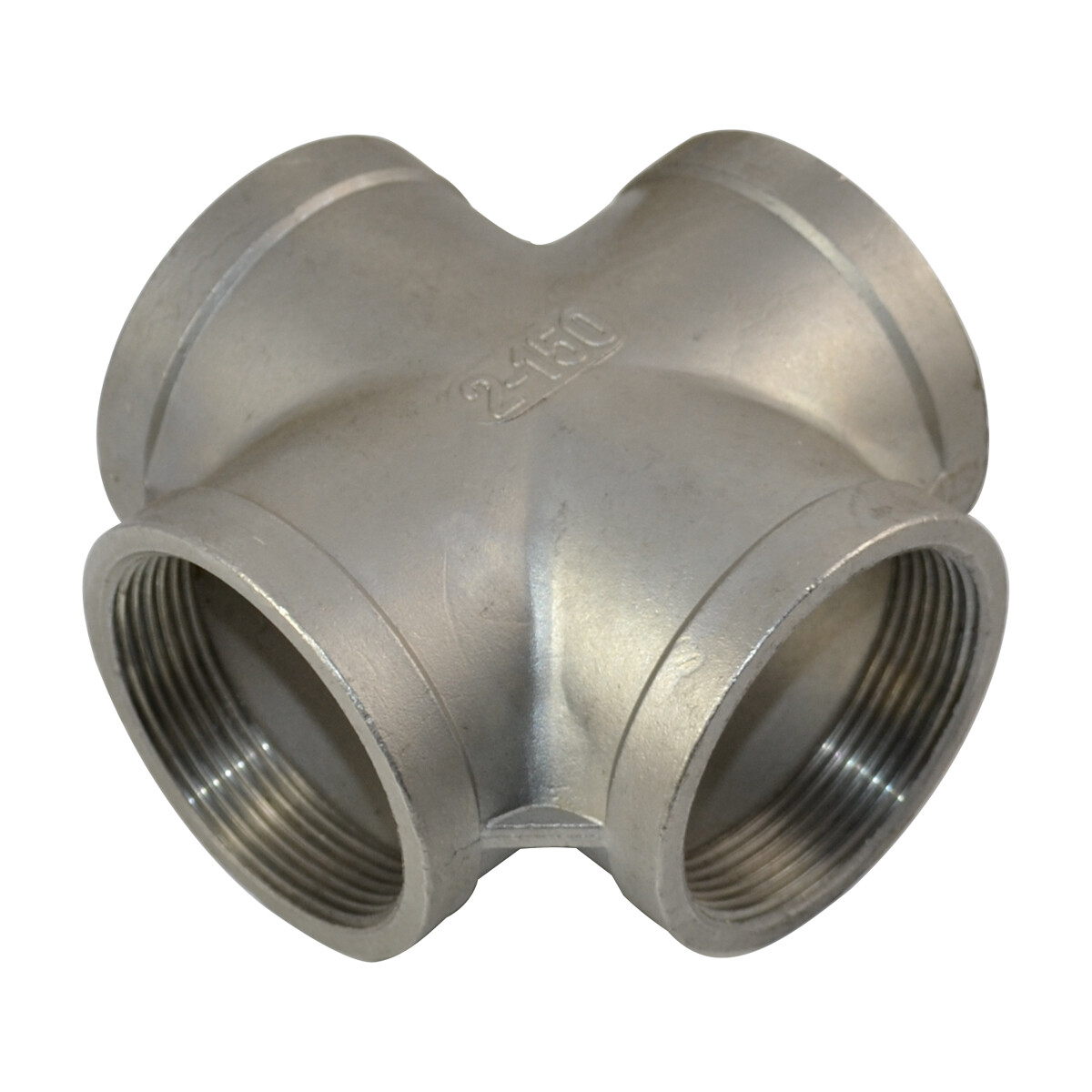 2“ Inch NPT Thread 4 Way Cross Coupling Female Pipe Fitting 304 Stainless Steel