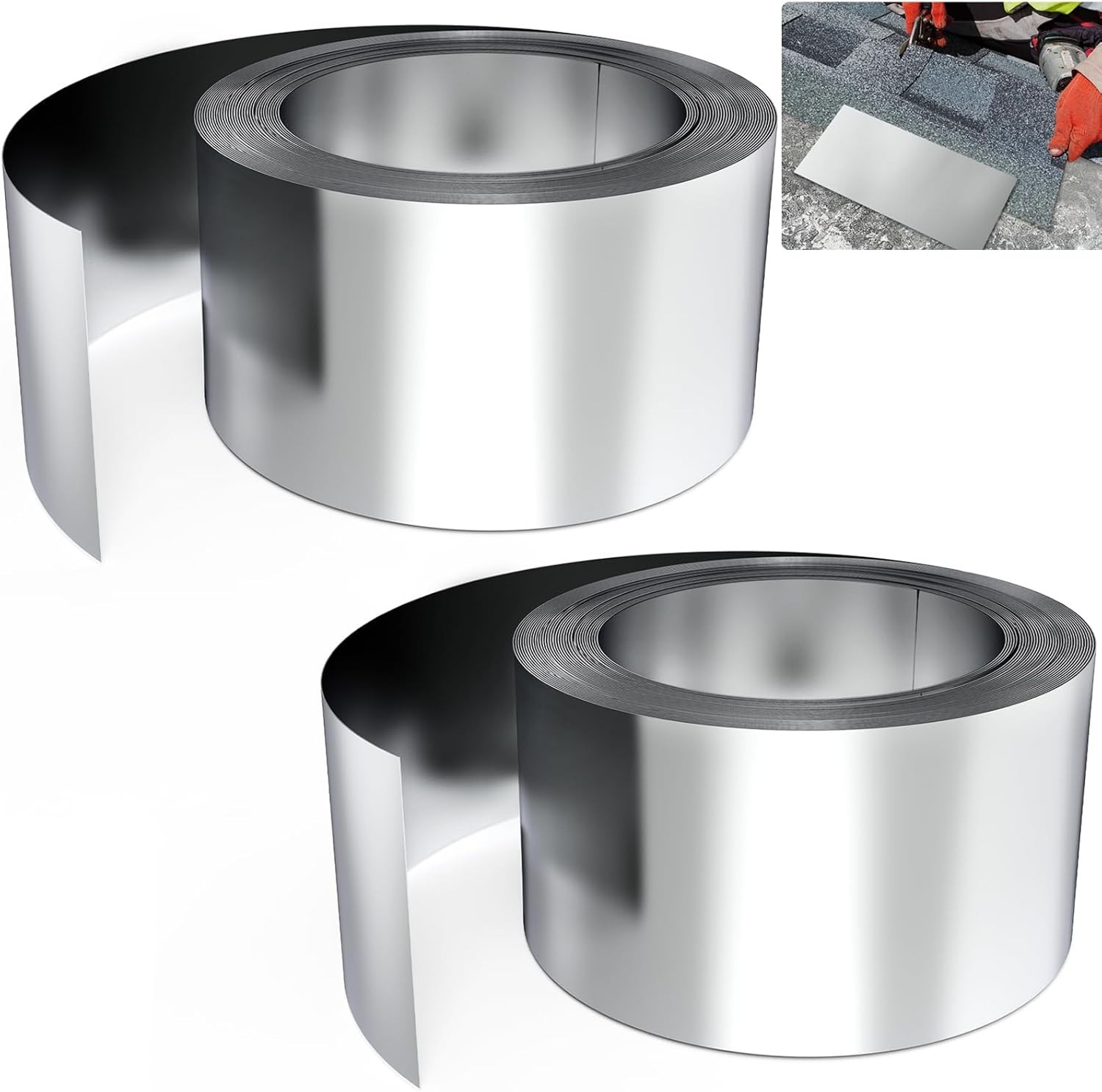 2 Pack Zinc Metal Strip for Roof Garden 55 Feet x 2.5 Inches Prevents Roofing…