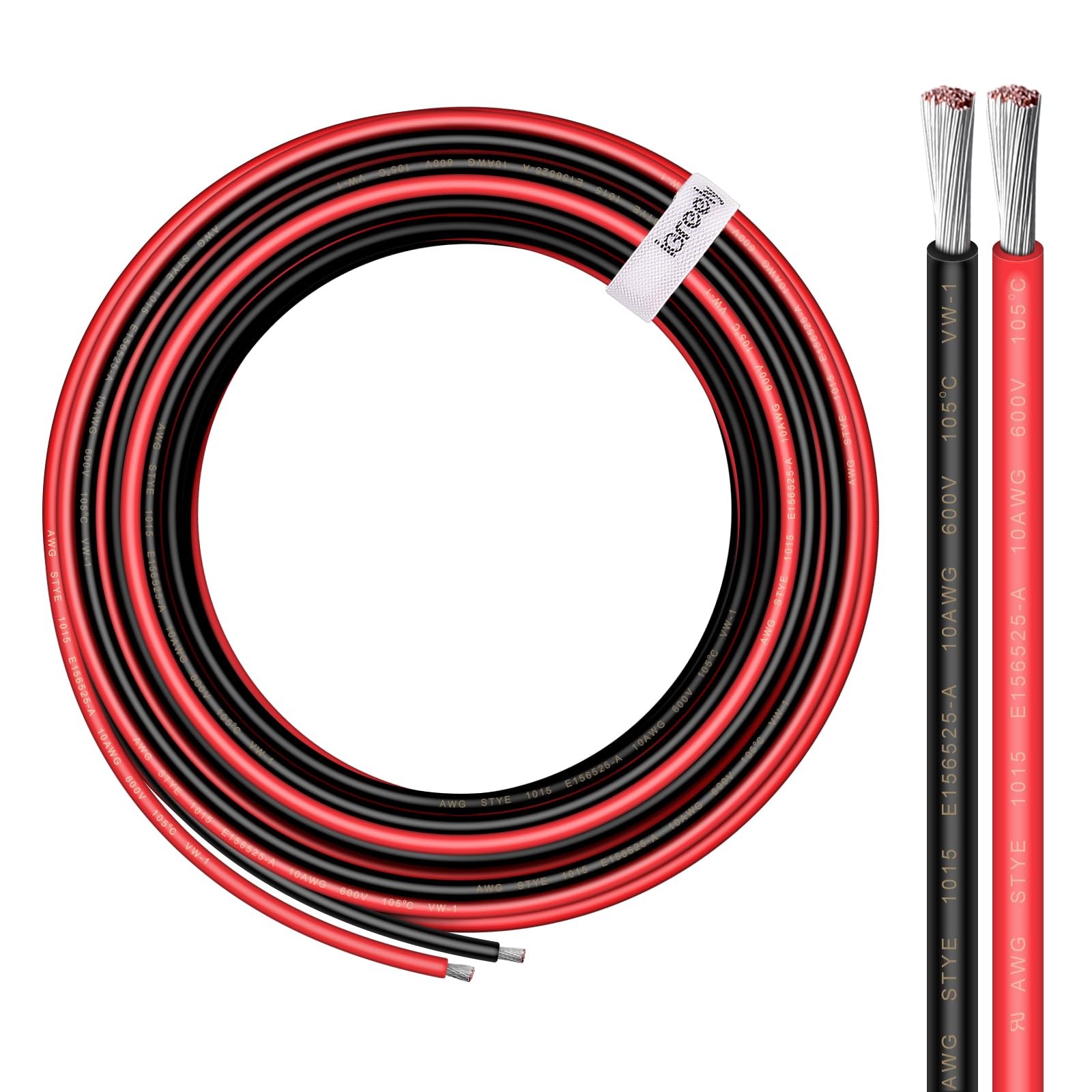 Igreely 10 – 30 Ft Red 30 Ft Black 10 Tinned Copper Electrical