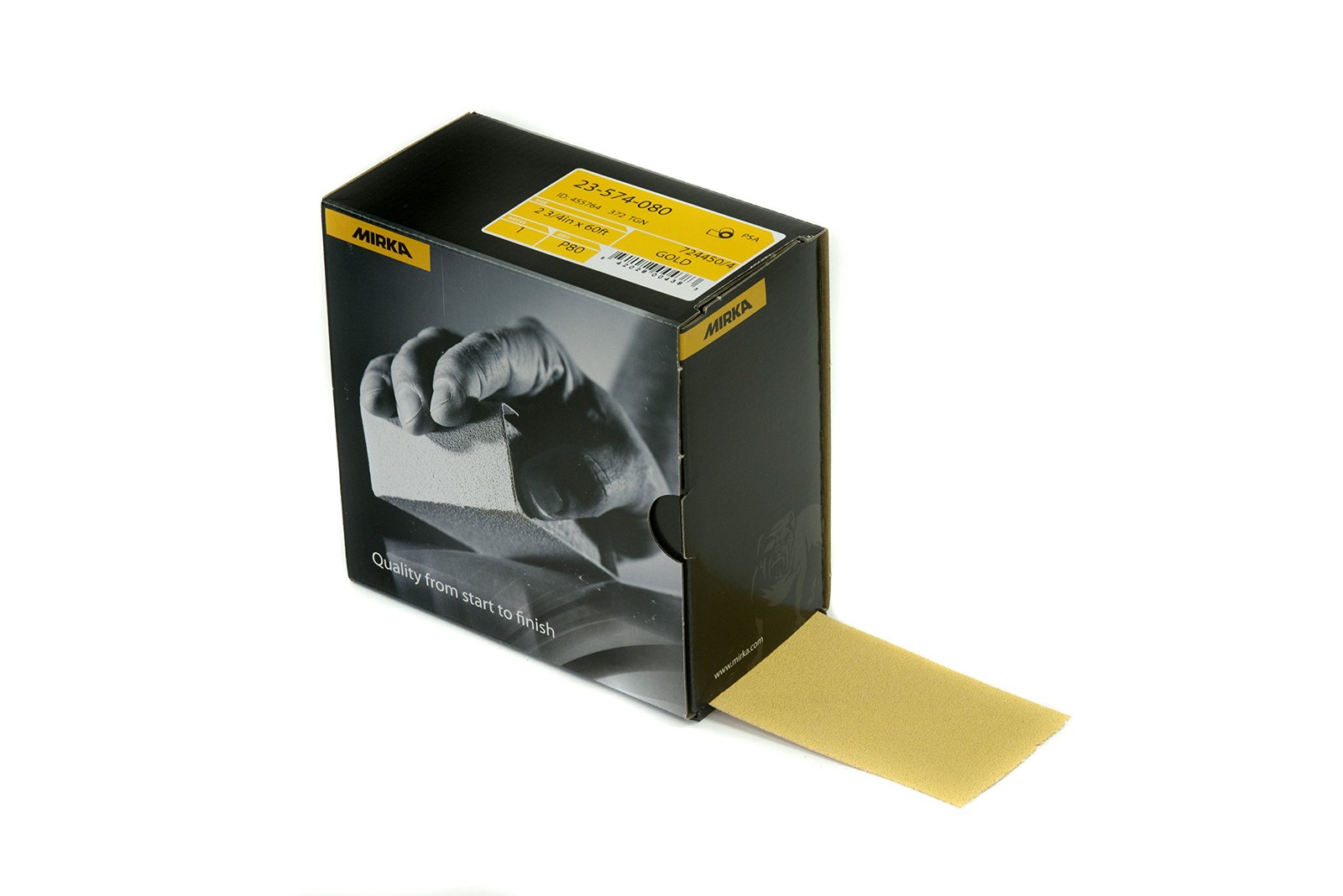 Mirka Abrasives MRK-23-574-080 Gold Psa Autokut Roll, 2-3/4″ X 20 Yds, 80-grit