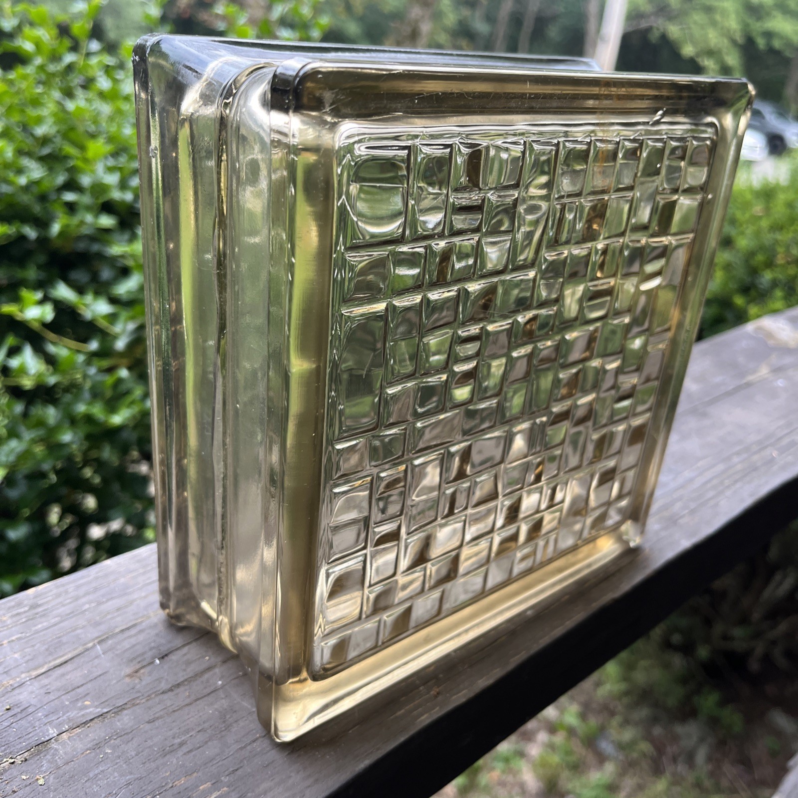 Vintage Glass Block MCM, Glass Block Brick Approx8-8-4 1960s