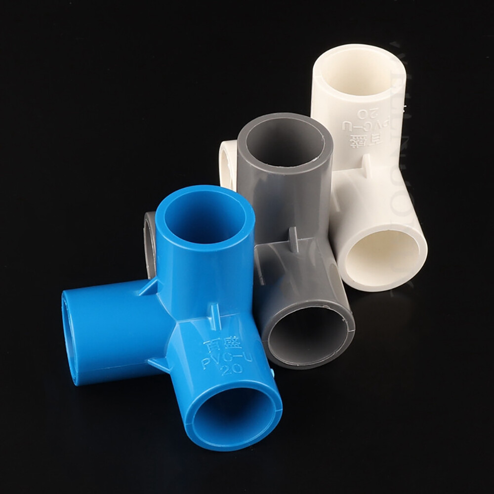 20/25/32/40/50mm PVC 3-Way Elbow Socket Coupling Pipe Fitting White/Blue/Grey