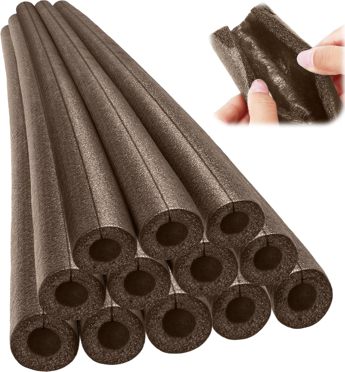 Amylove 12 Pcs 3.3 Feet Foam Pipe Insulation Foam Tube Insulating Water Pipe