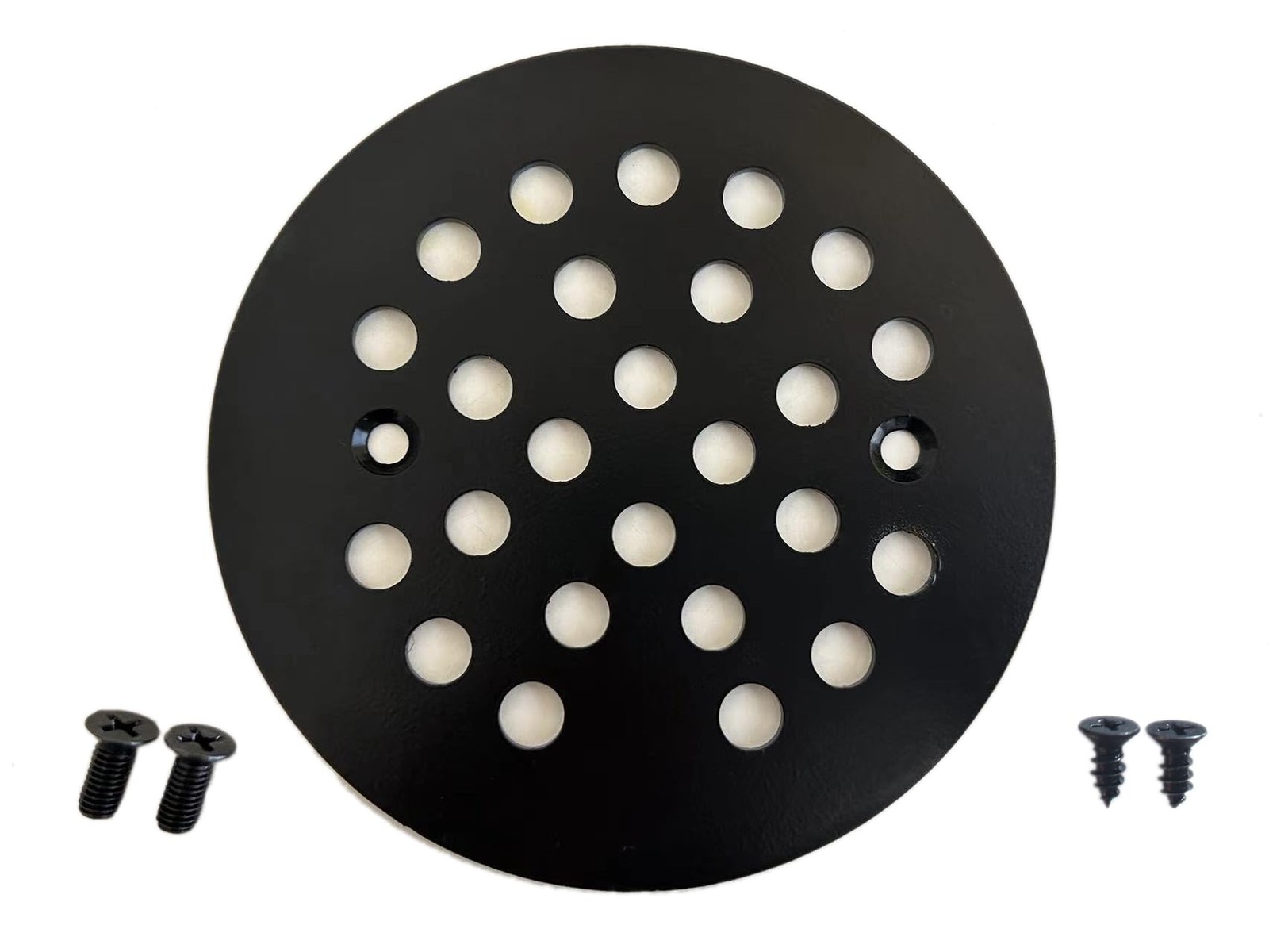 xumy 4-1/4 Inch Round Shower Drain Cover Black Replacement Matt