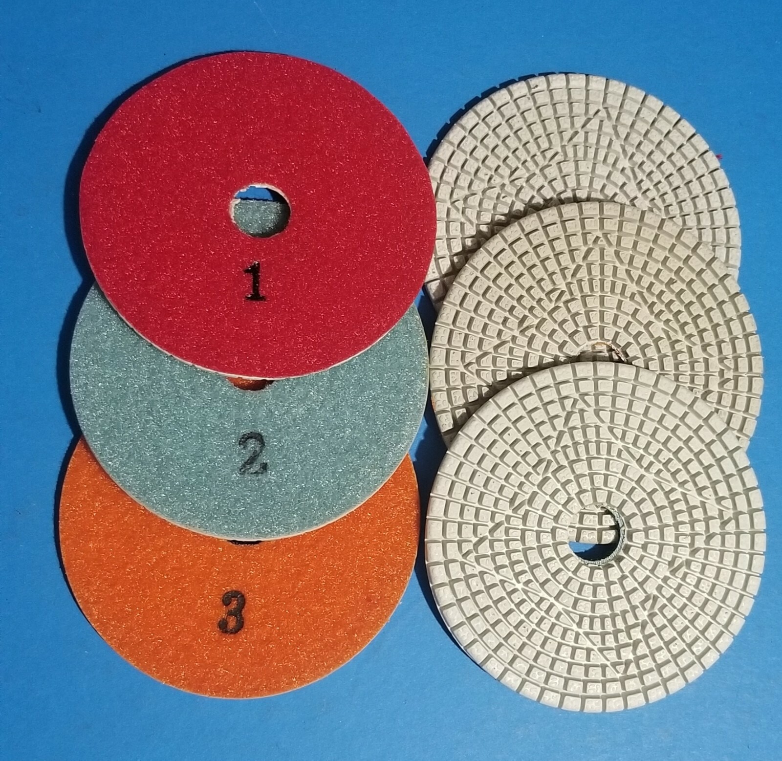 3-Step Small Rombs Diamond Polishing Pads Quartz Engineered Stone Wet Polishing
